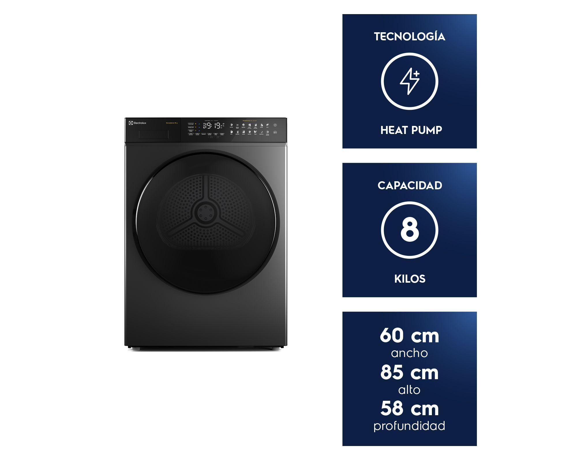 Secadora de Ropa 8Kg Carga Frontal Bomba de Calor ETDHP8SZ-2