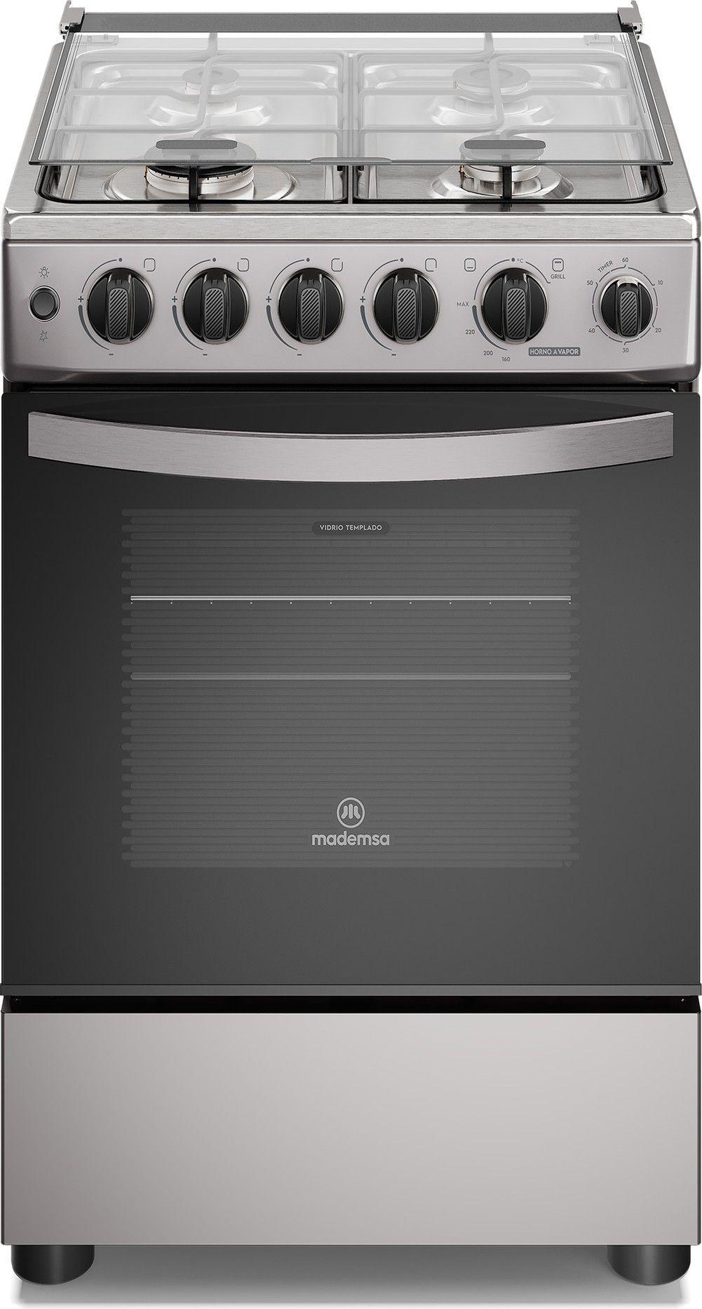 Cocina a Gas 4 platos Horno Vapor y Temporizador FM4TSC Silver-0