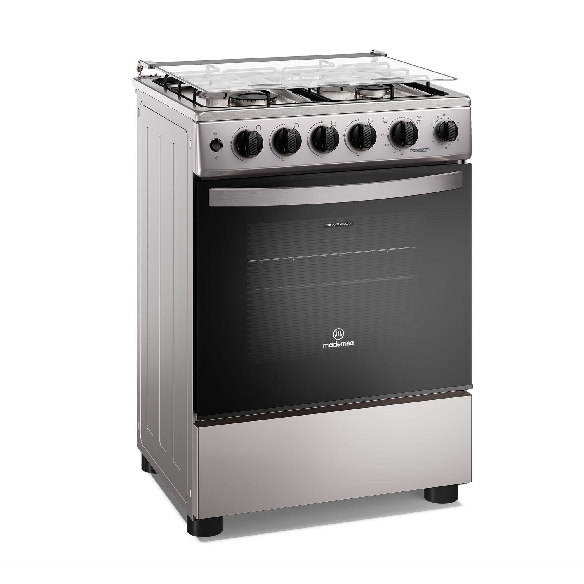 Cocina a Gas 4 platos Horno Vapor y Temporizador FM4TSC Silver-3