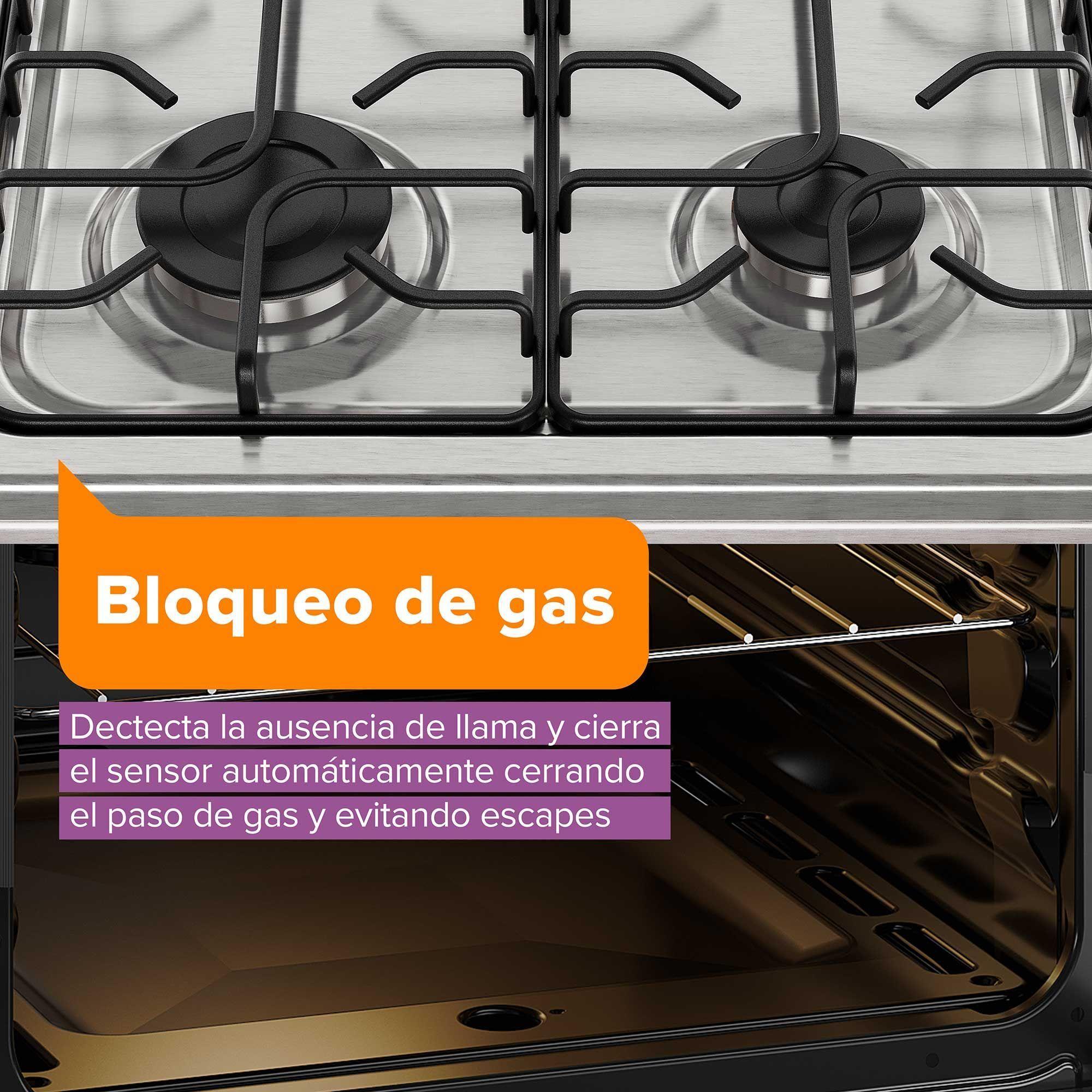 Cocina a Gas 4 platos Horno Vapor y Temporizador FM4TSC Silver-4