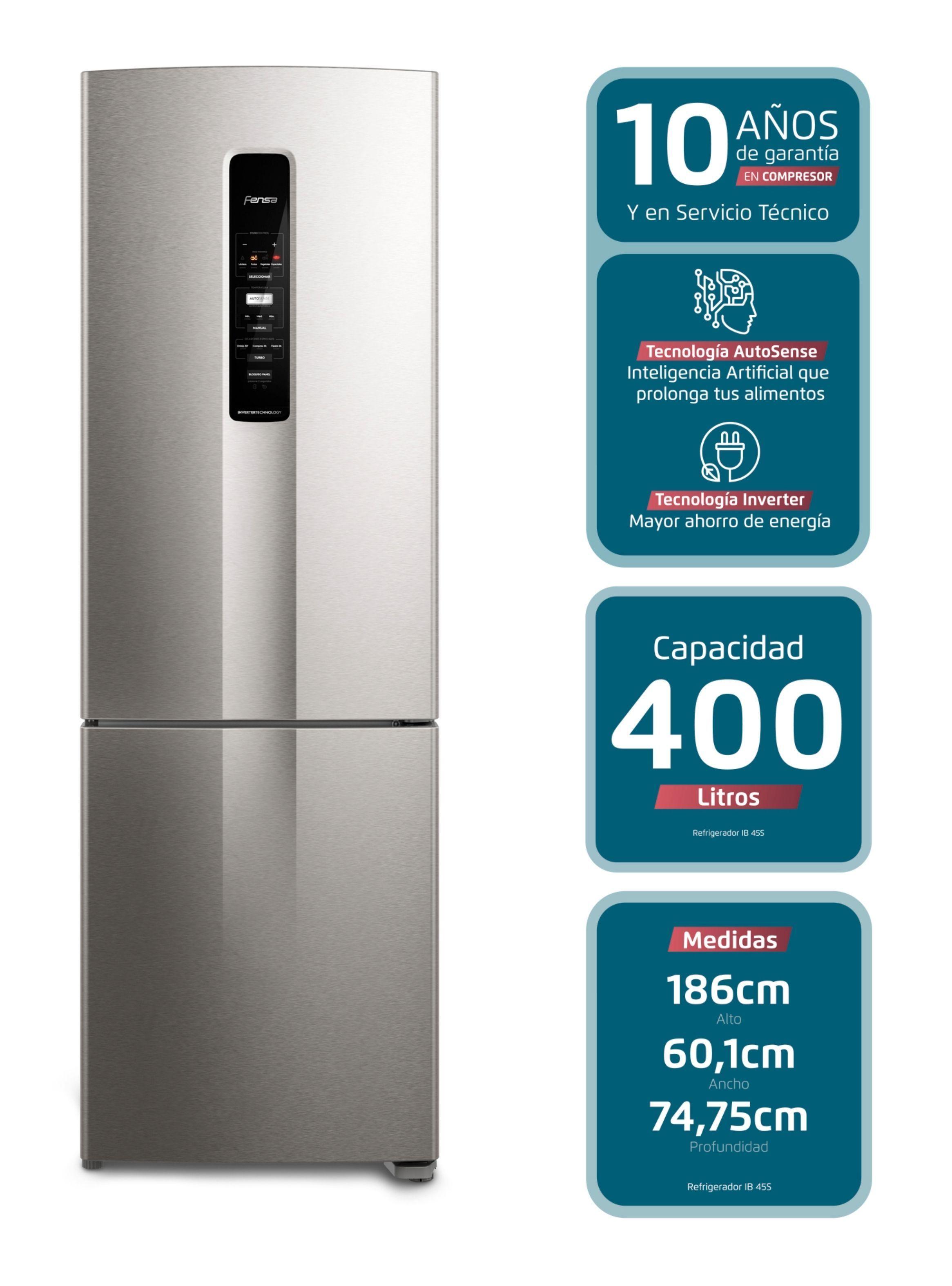 Refrigerador 400L No Frost Bottom Freezer Inverter IB45S-6