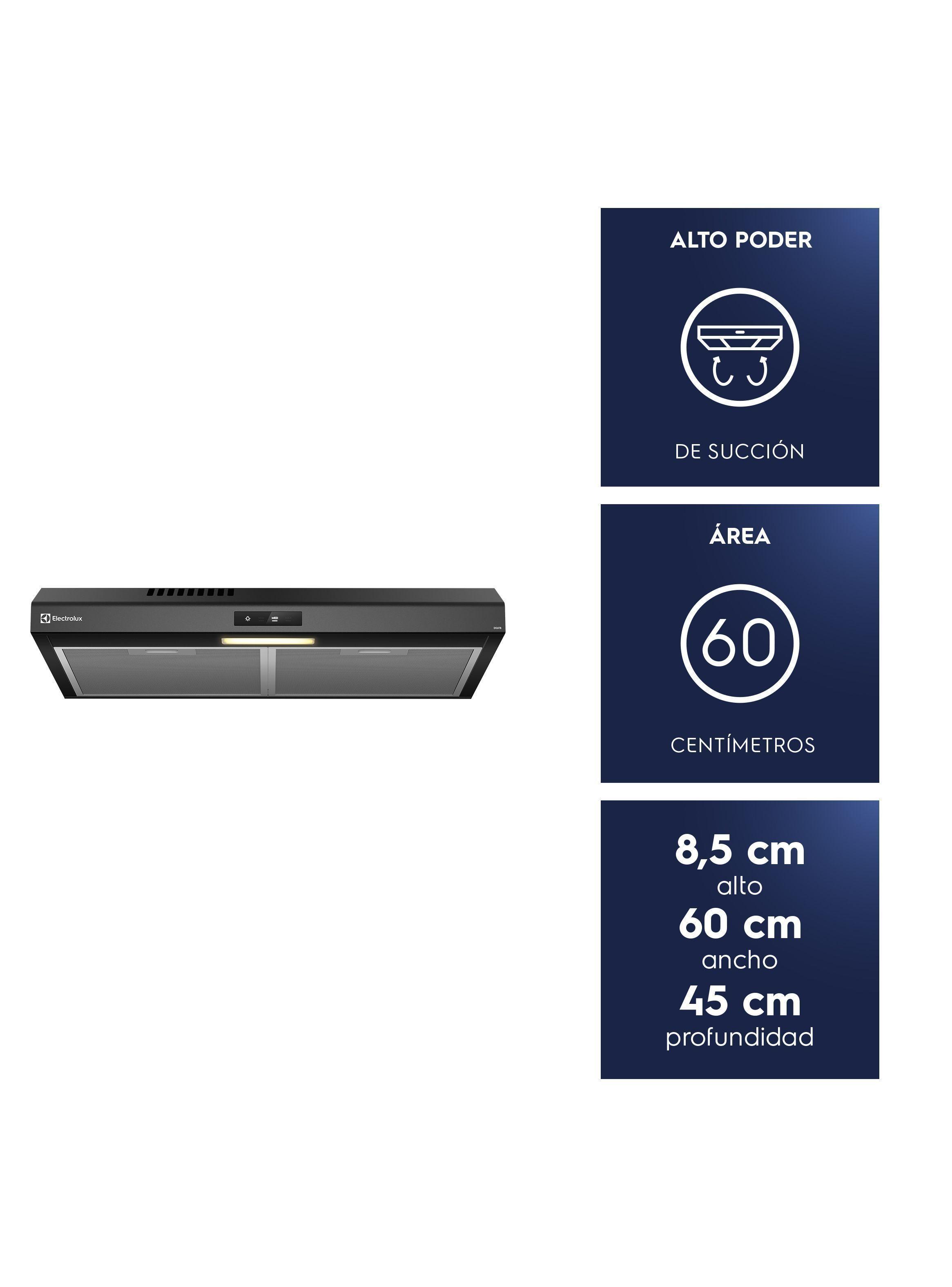 Campana de Cocina Extractora 60cm Alto Poder Succión DE6TB-1