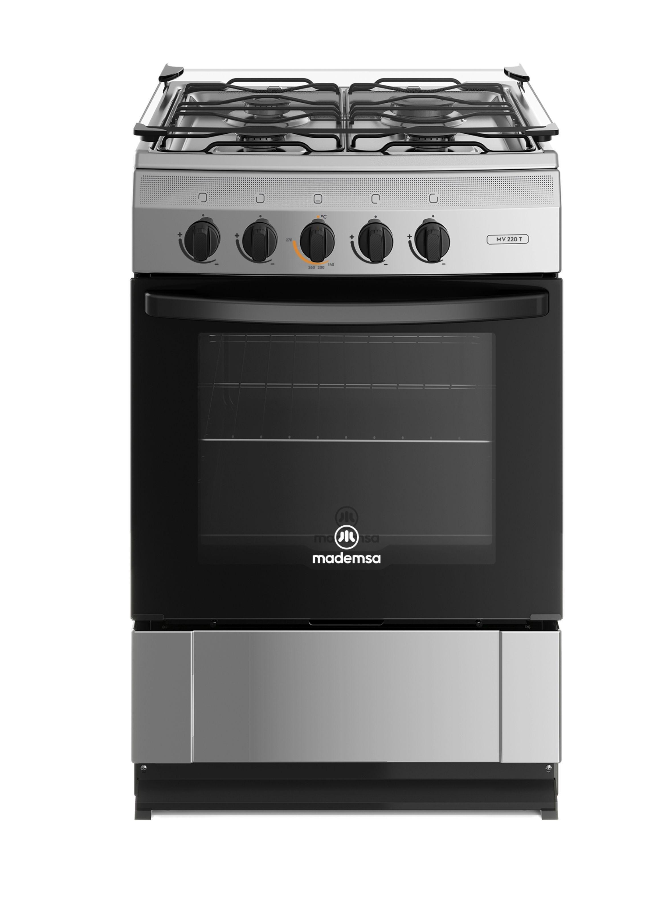 Cocina a Gas 4 Platos Mademsa Tapa Cubierta MV 220 T Inox-0