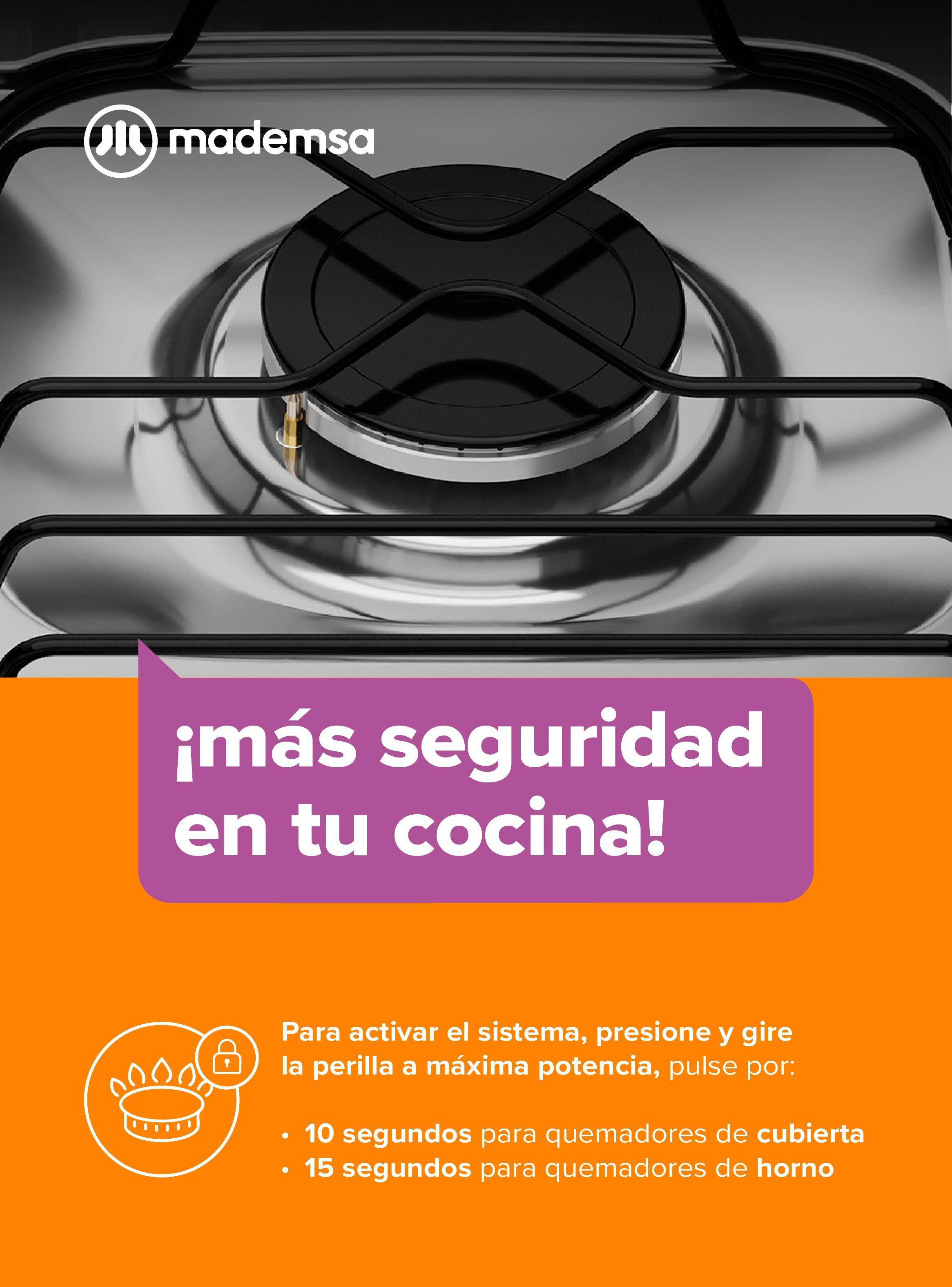 Cocina a Gas 4 Platos LimpiaFácil y Tapa Vidrio FM4LP Negra-5