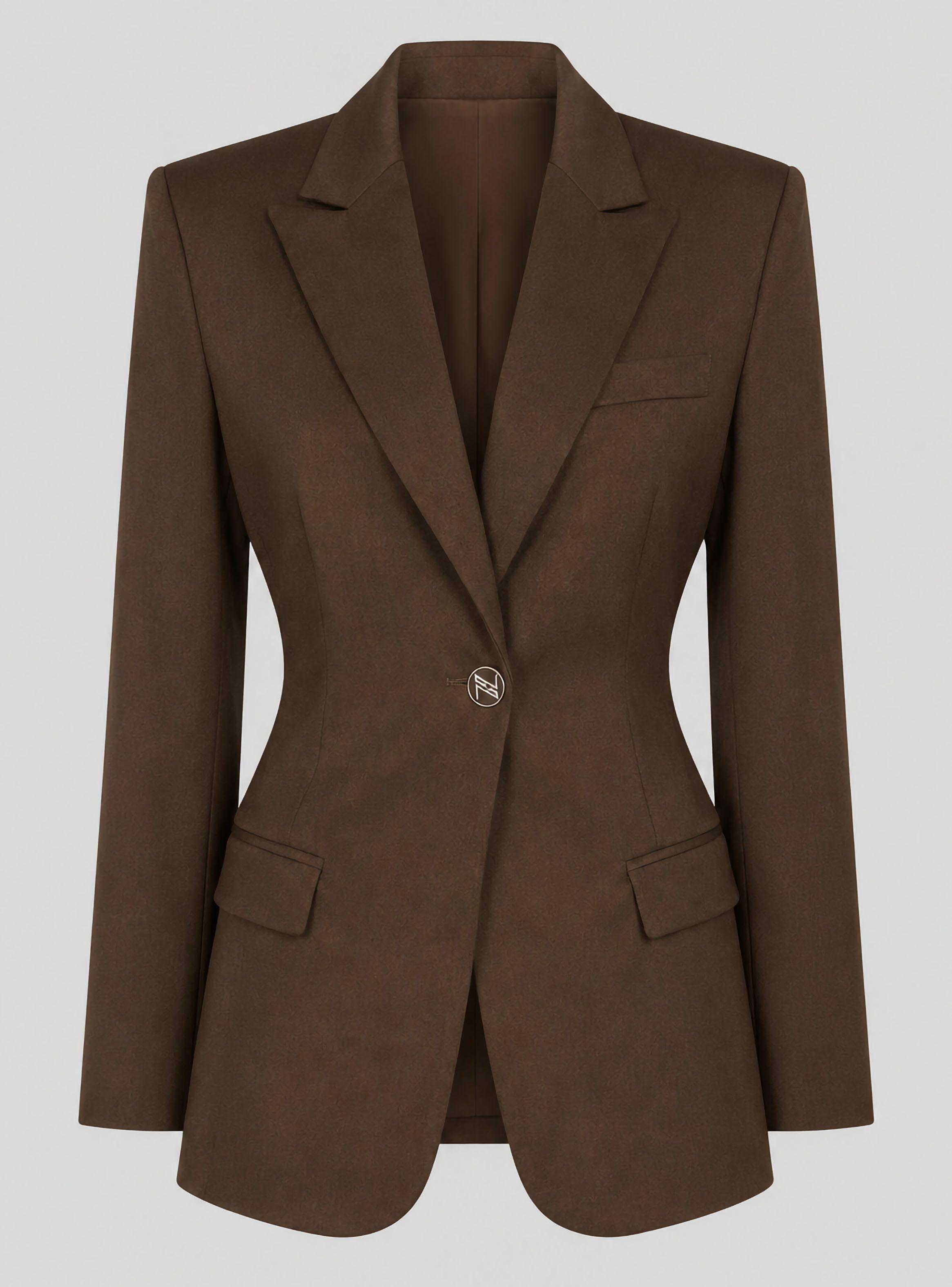 Blaser Estructurado Sculpt Espresso Blazer-0