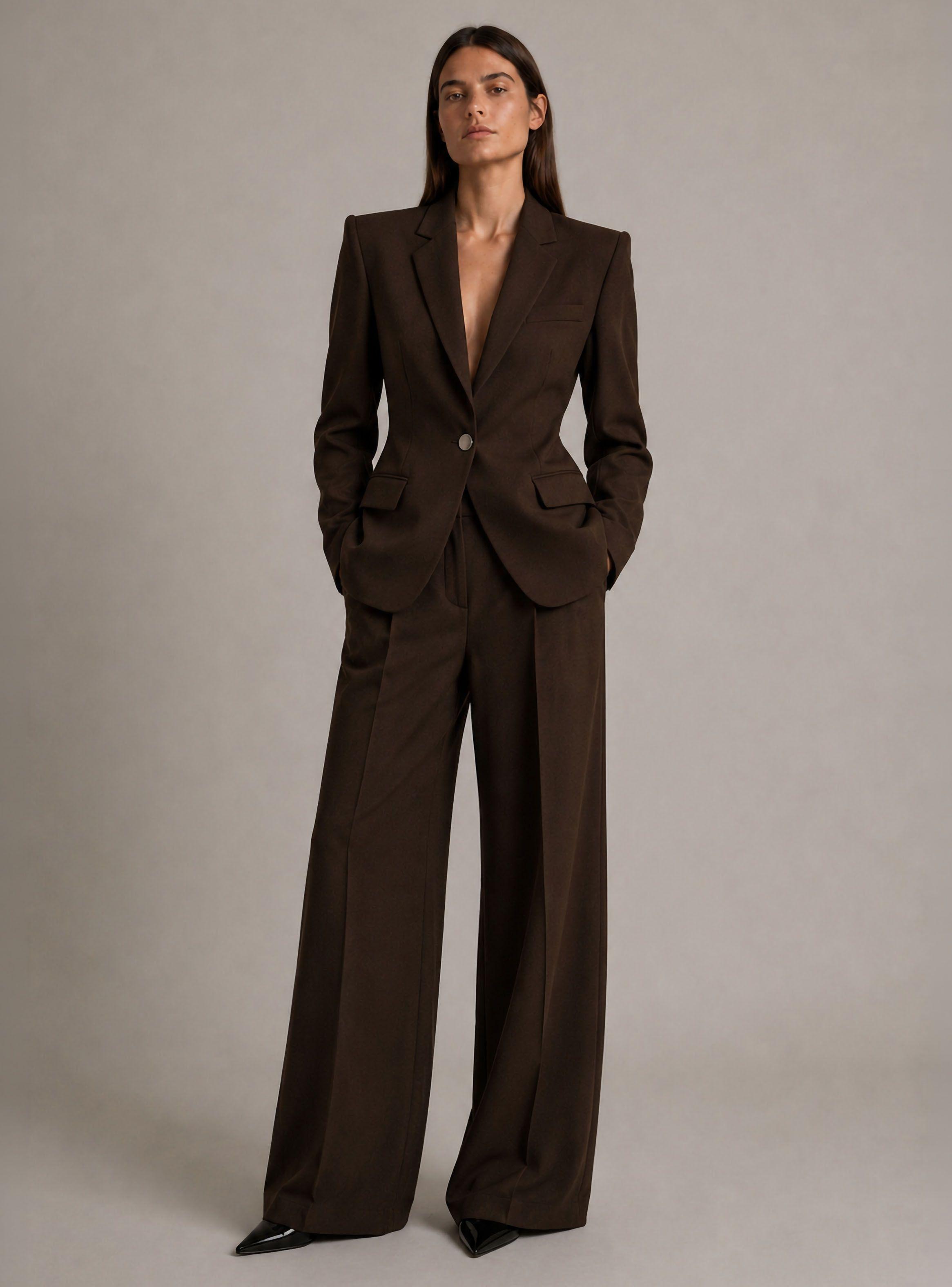 Blaser Estructurado Sculpt Espresso Blazer-3