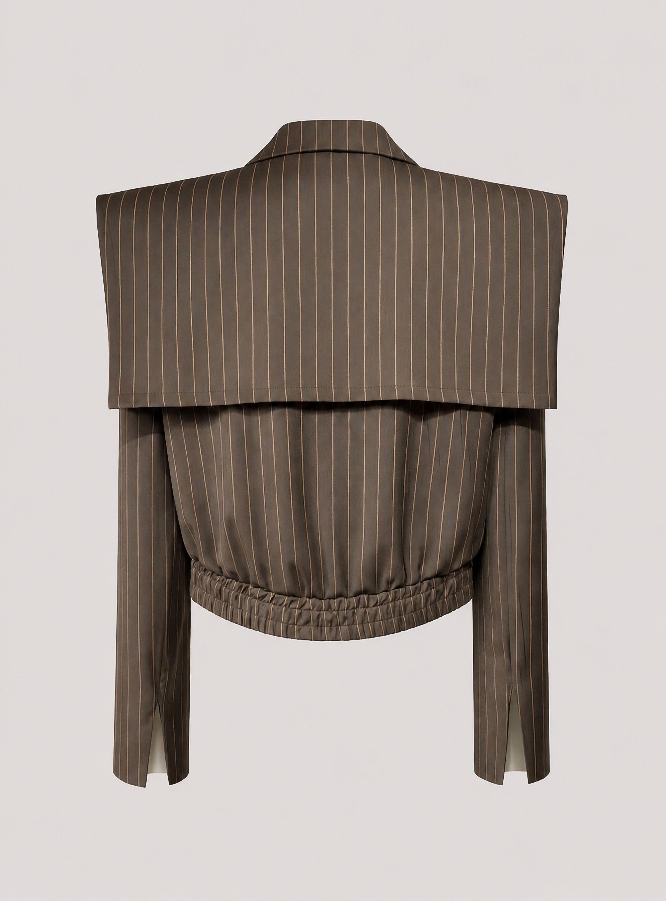 Chaqueta con Botagua Pinstriped Cape Jacket-4