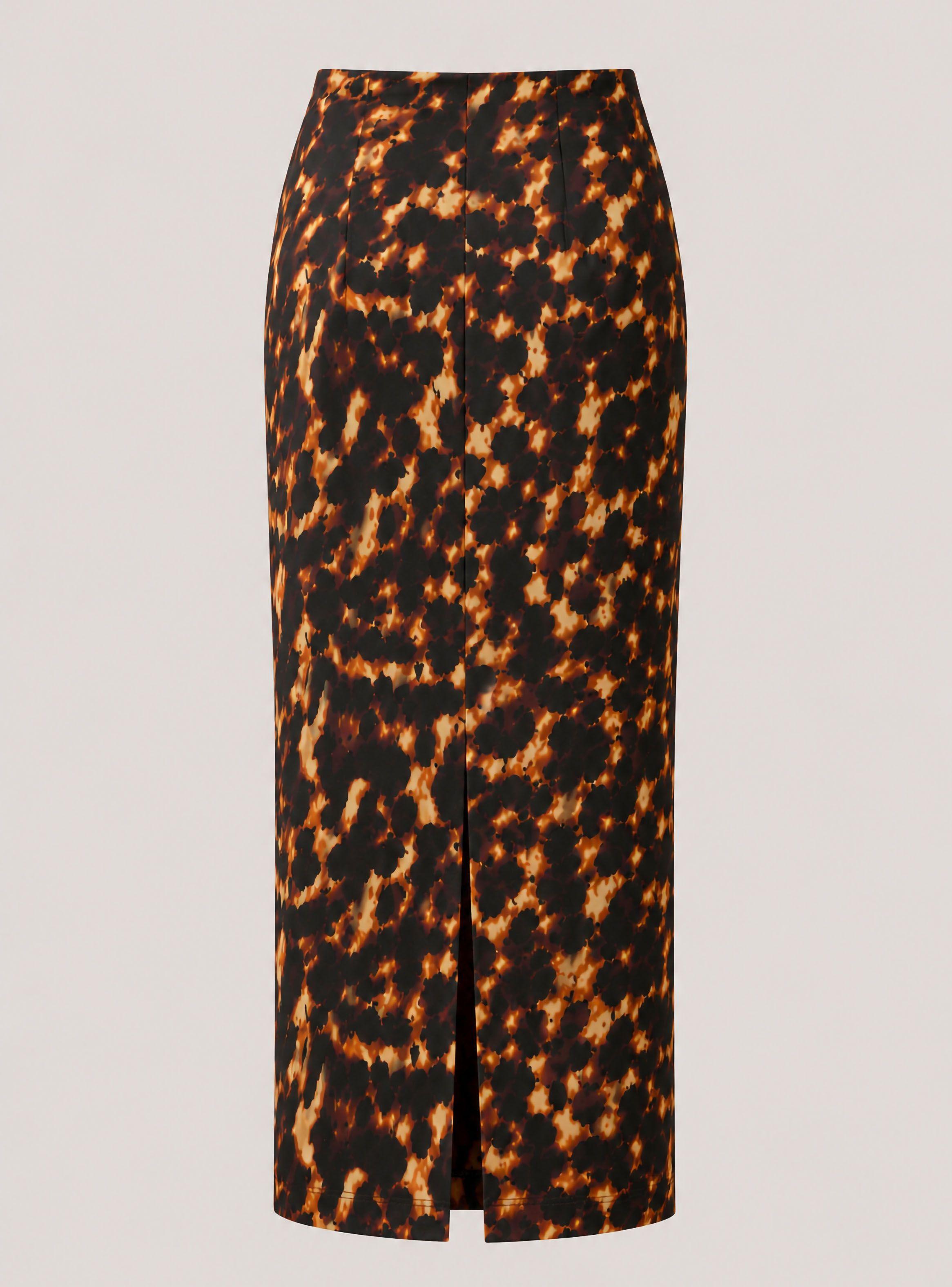 Falda Recta Pinzas Abstract Contour Skirt-1
