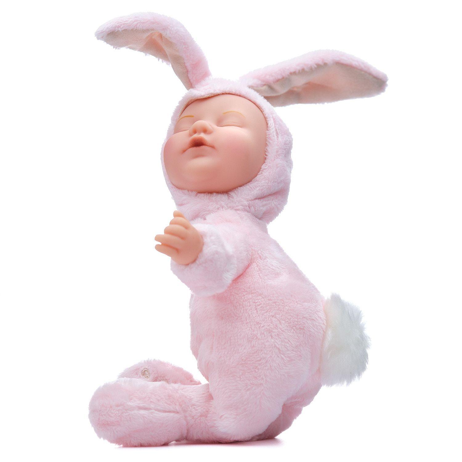 Muñeco Tierno Modelo Bebe Conejo Rosado-0