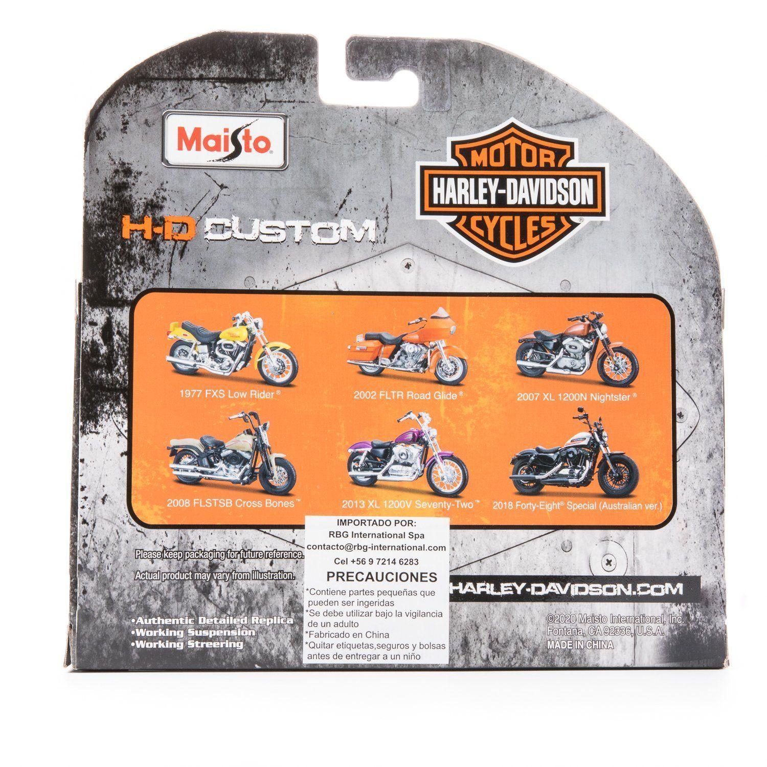 Moto coleccionable Harley Davidson Modelo 2018 Forty-Eight Special blanco-4