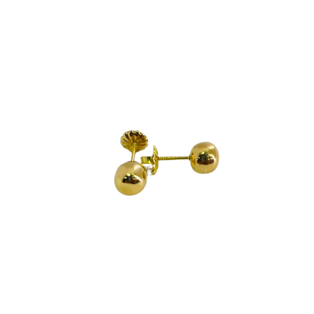 Oro 18k Aros Bolita N 4 Jireh Joyas-1