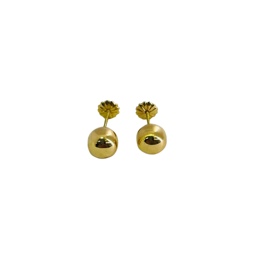 Oro 18k Aros Bolita N 4 Jireh Joyas-0