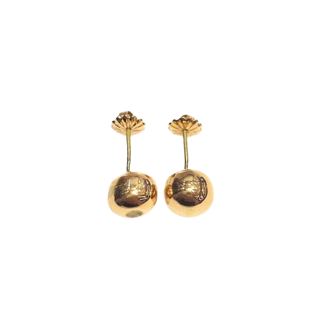 Oro 18k Aros Bolita N 6 Jireh Joyas-0