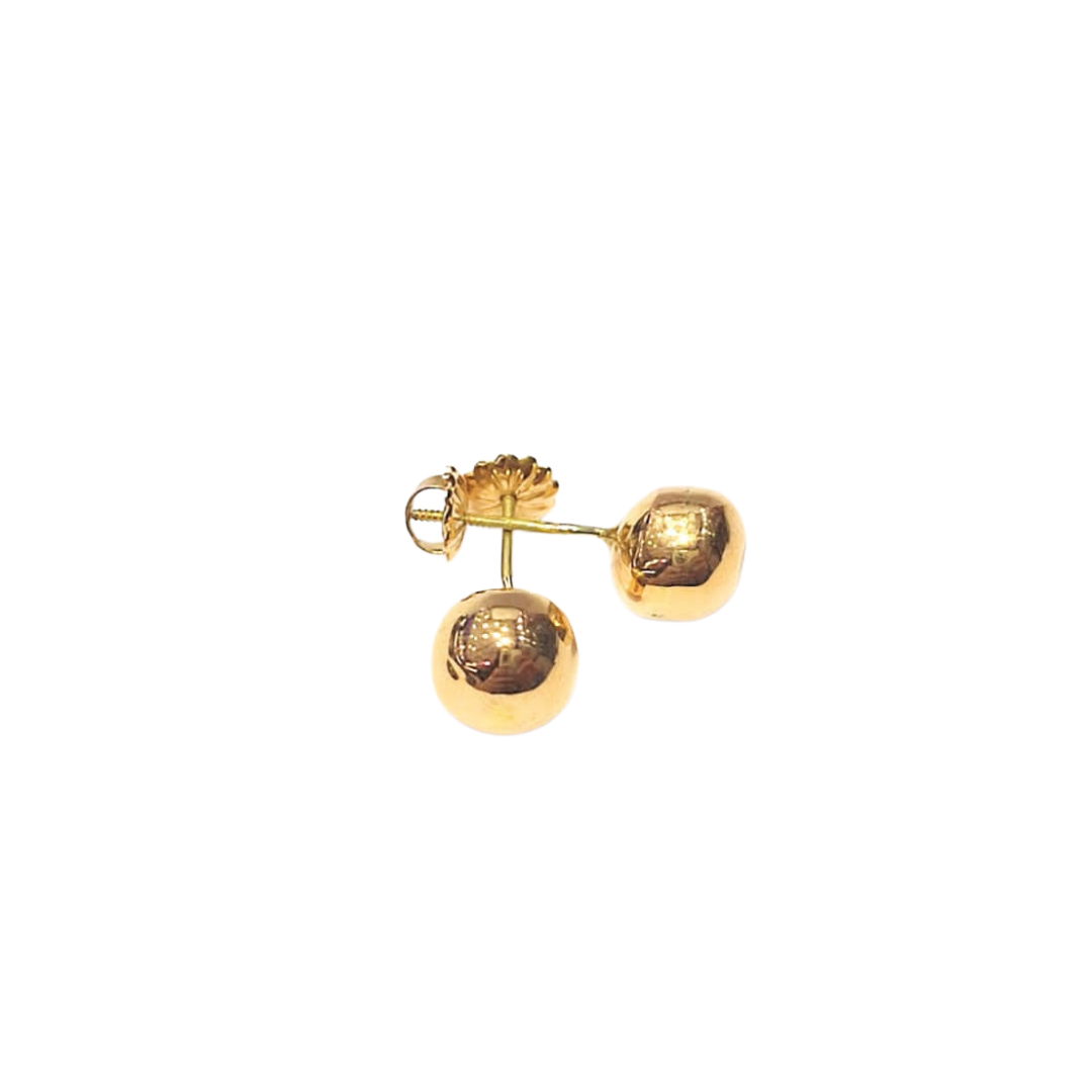 Oro 18k Aros Bolita N 6 Jireh Joyas-1