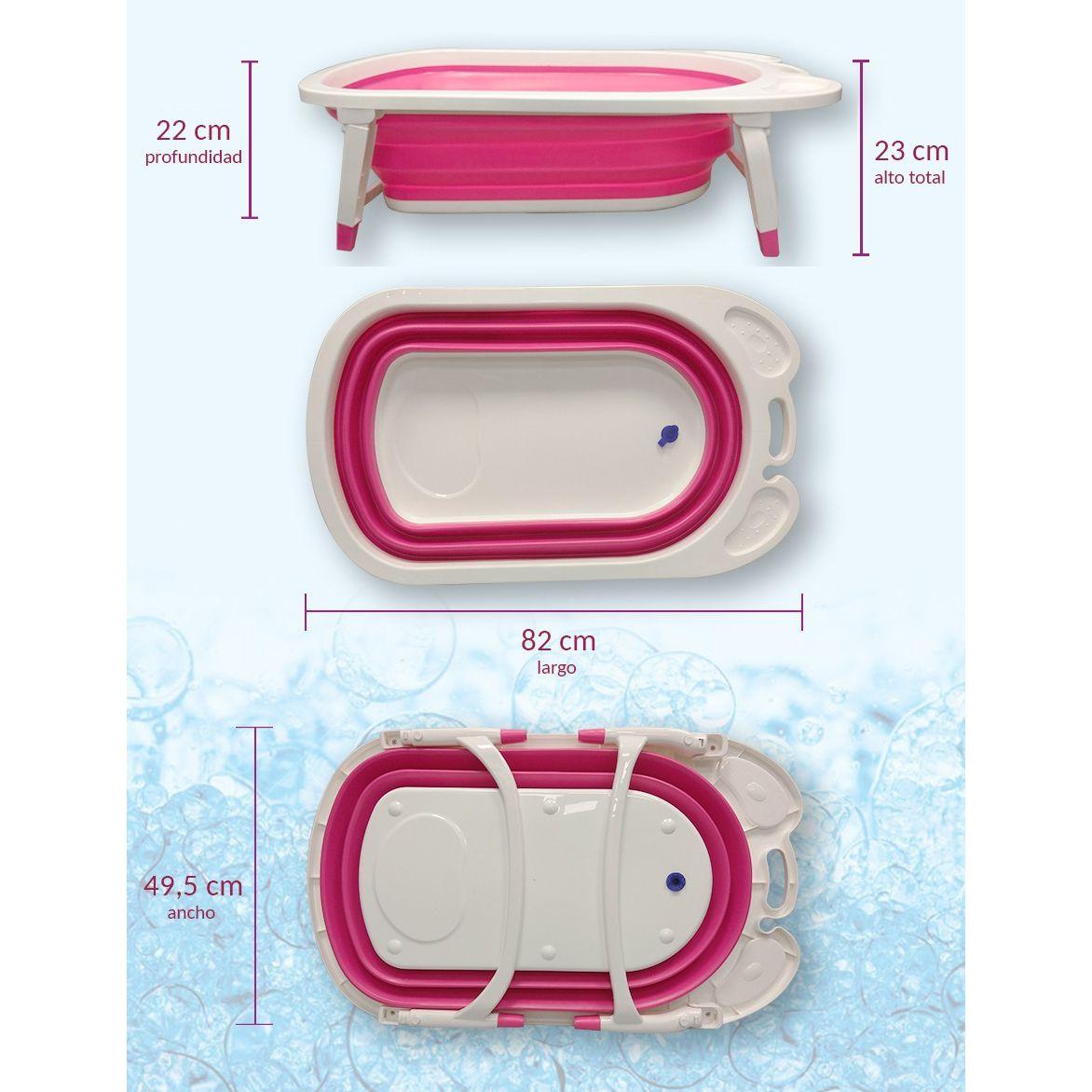 Tina Bañera Plegable Con Malla Color Rosado-4