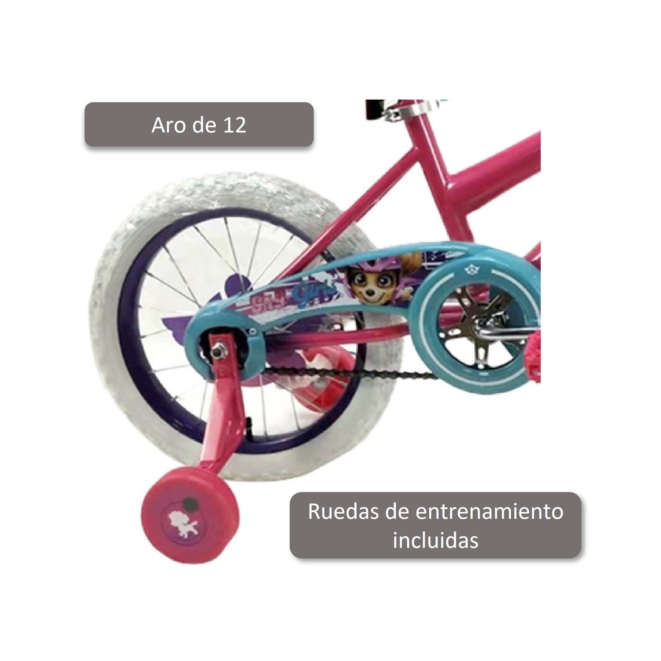 Bicicleta Infantil Dibujos Animados Aro 12 - Rosa-1
