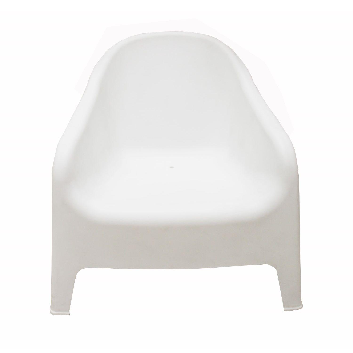 Sillon Individual Blanco Plastico x2 + Mesa Auxiliar-5