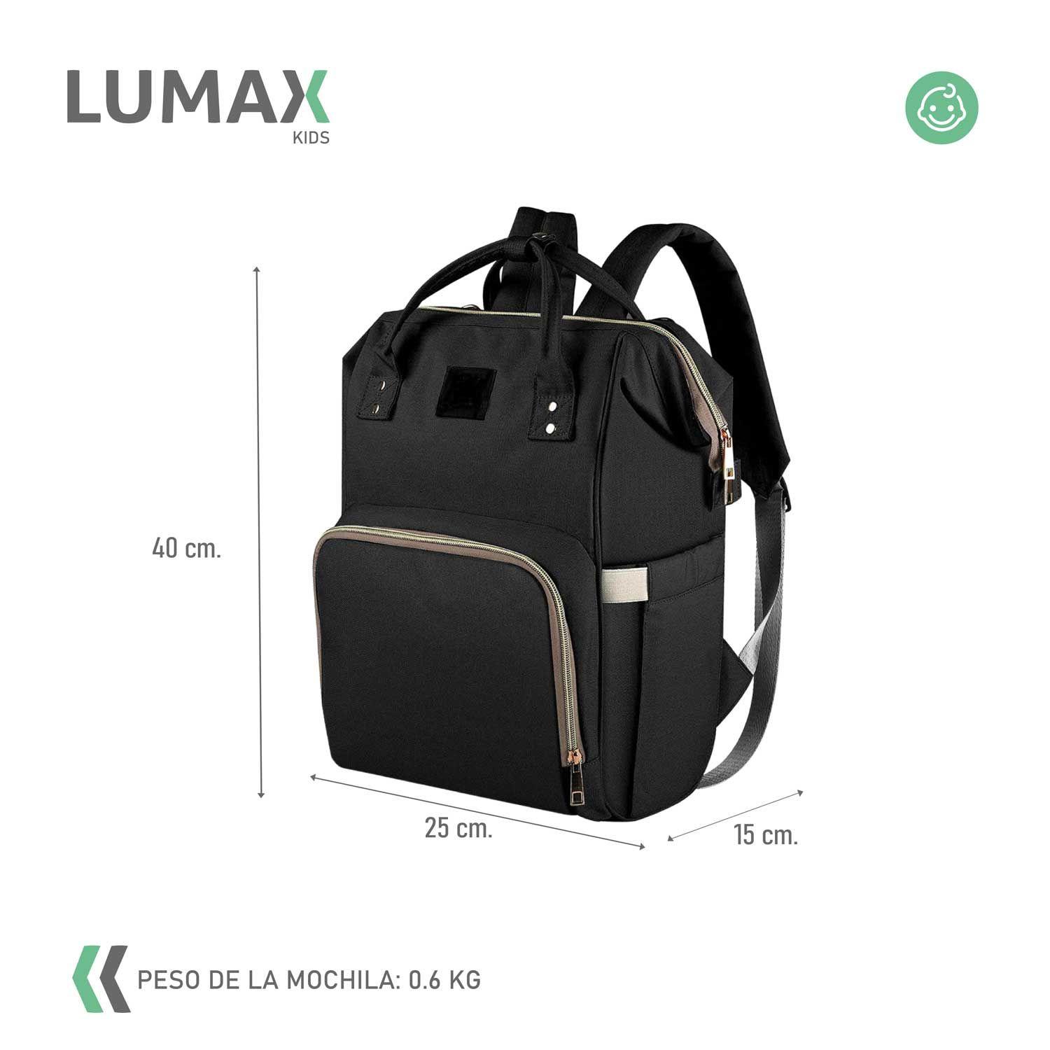 Bolso Mochila Maternal Fashion Alta Calidad Negro-2