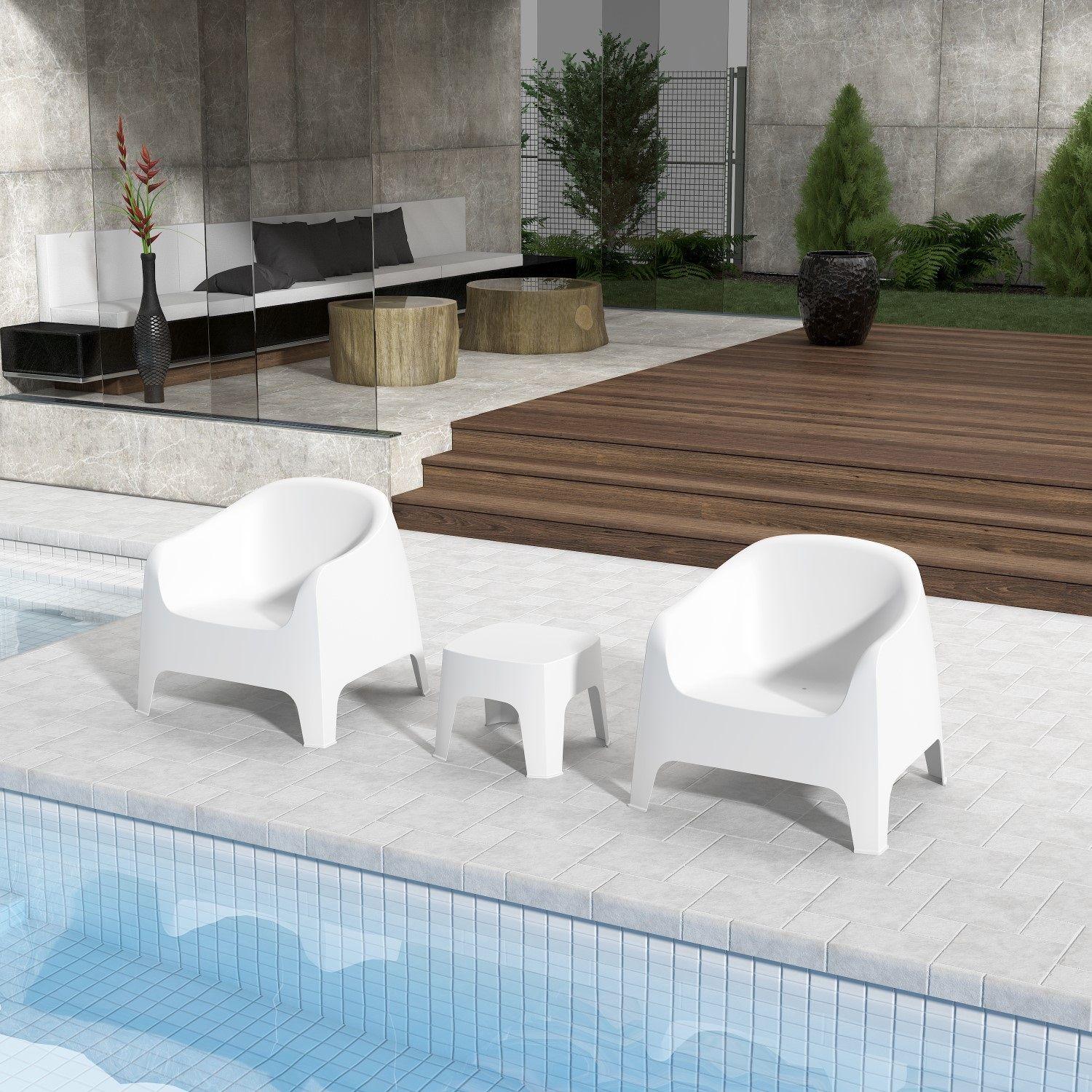 Sillon Individual Blanco Plastico Exterior Jardin-3