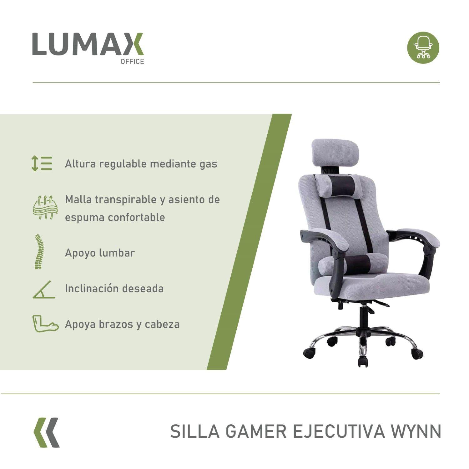 Silla Gamer Ejecutiva Wynn Color Gris-1