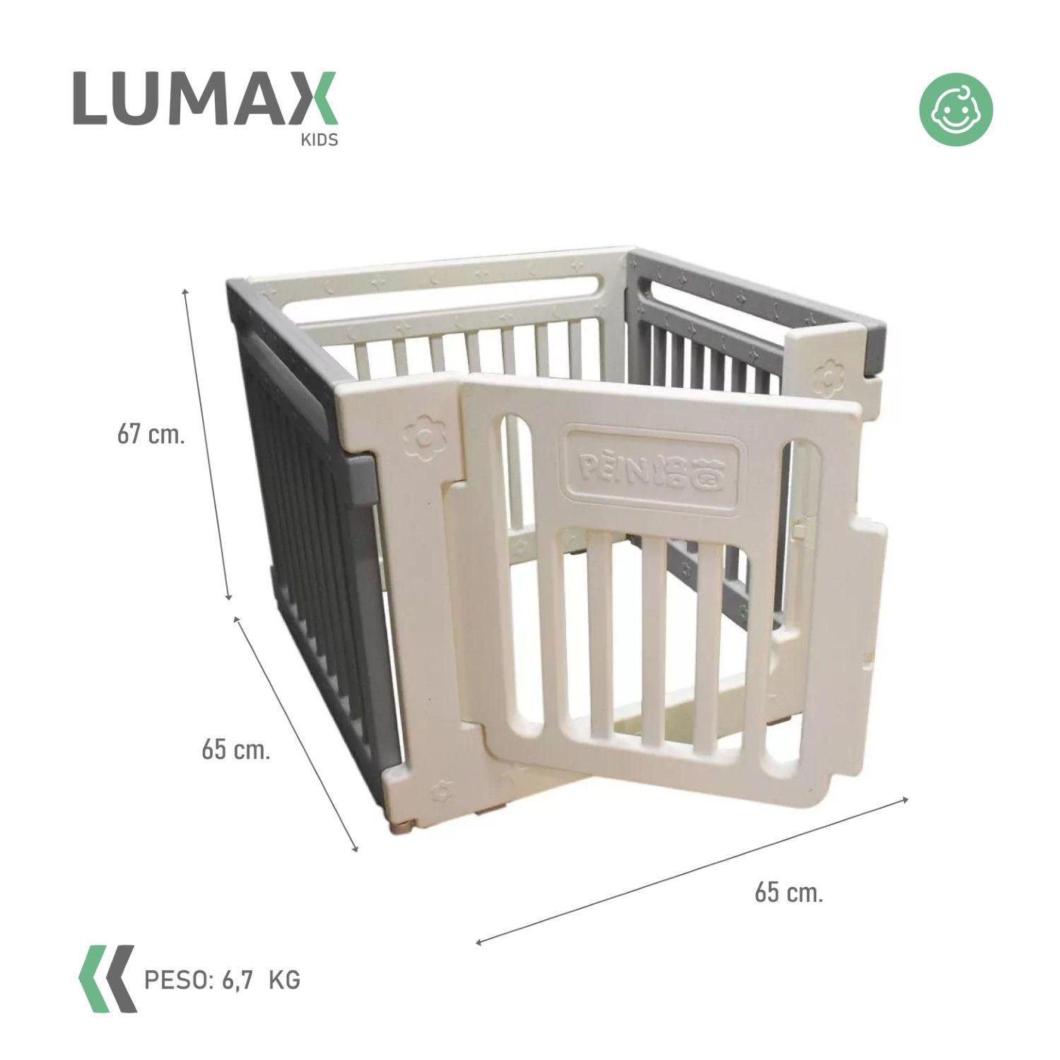 Corral de Seguridad Para Bebes Rectangular  Blanco y Gris-2