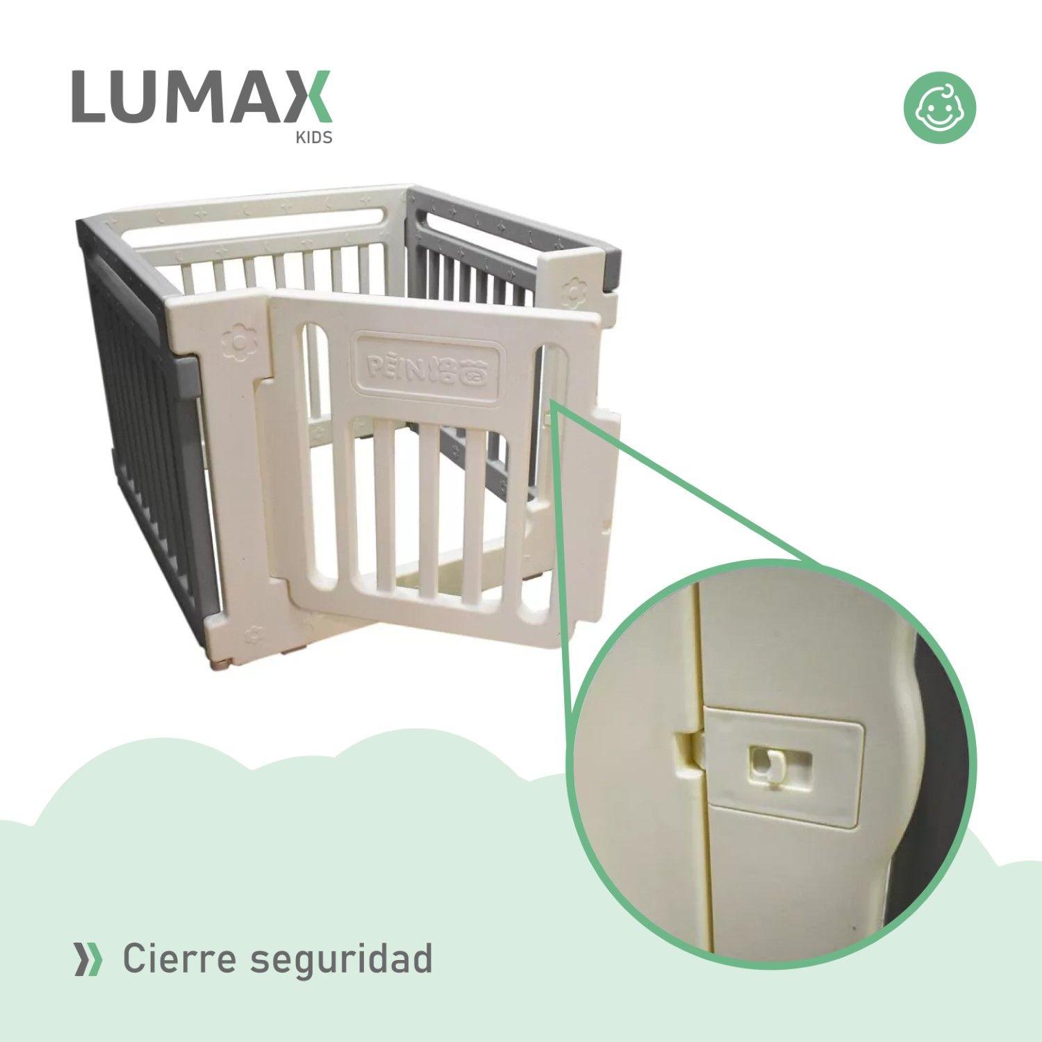 Corral de Seguridad Para Bebes Rectangular  Blanco y Gris-5