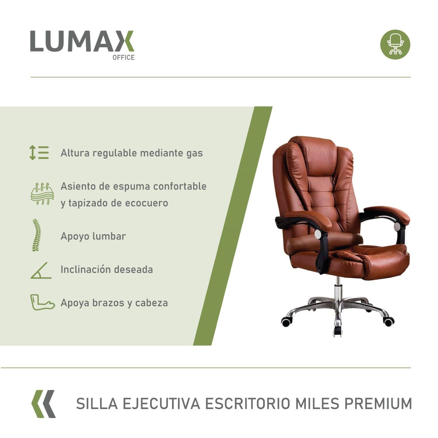 Silla Ejecutiva Escritorio Miles Premium Color Cafe-1