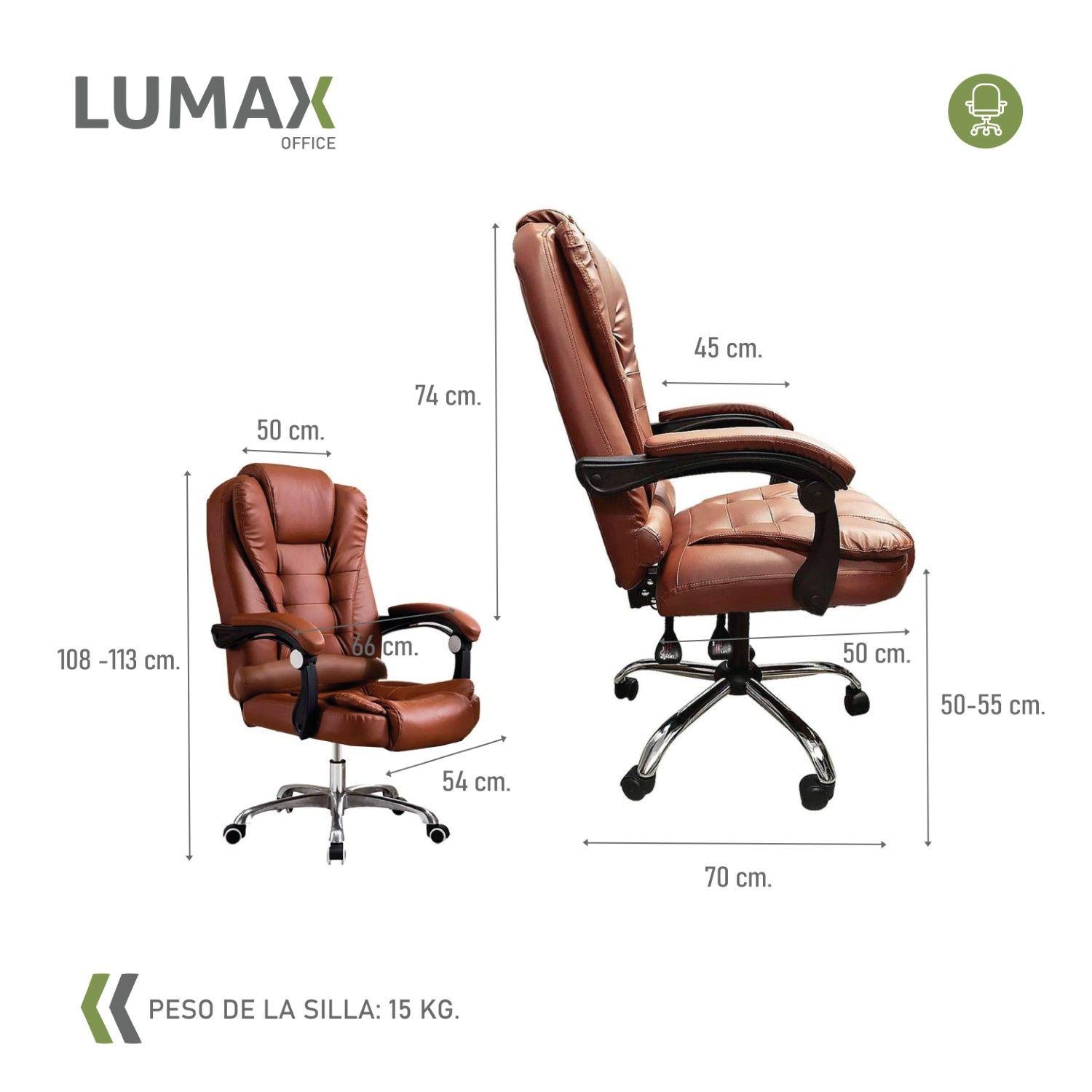 Silla Ejecutiva Escritorio Miles Premium Color Cafe-2