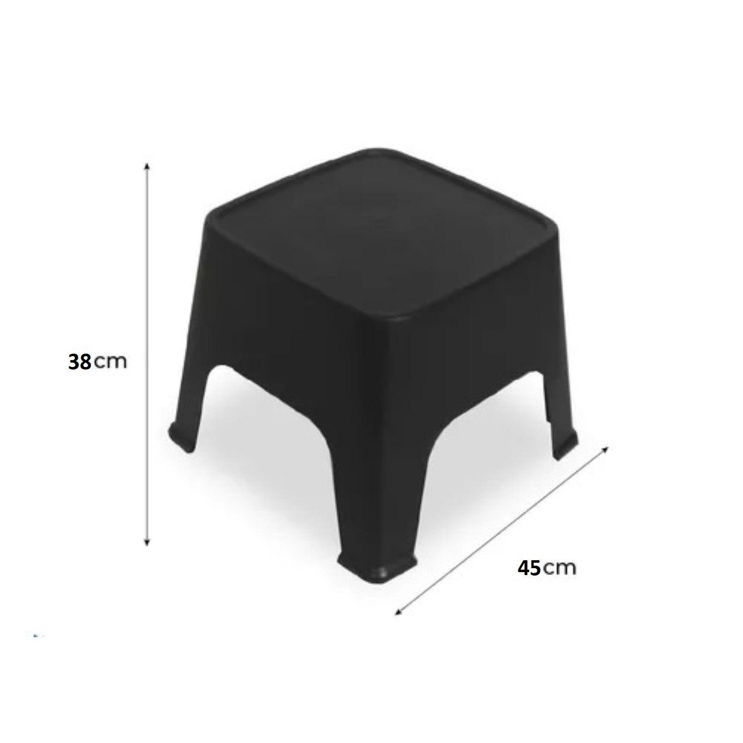 Sillon Individual Negro Plastico x2 + Mesa Auxiliar-4
