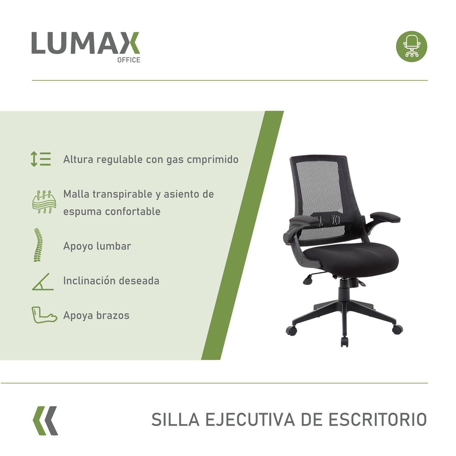 Silla Ejecutiva Trent De Escritorio Oficina Ergonómica Negra-1