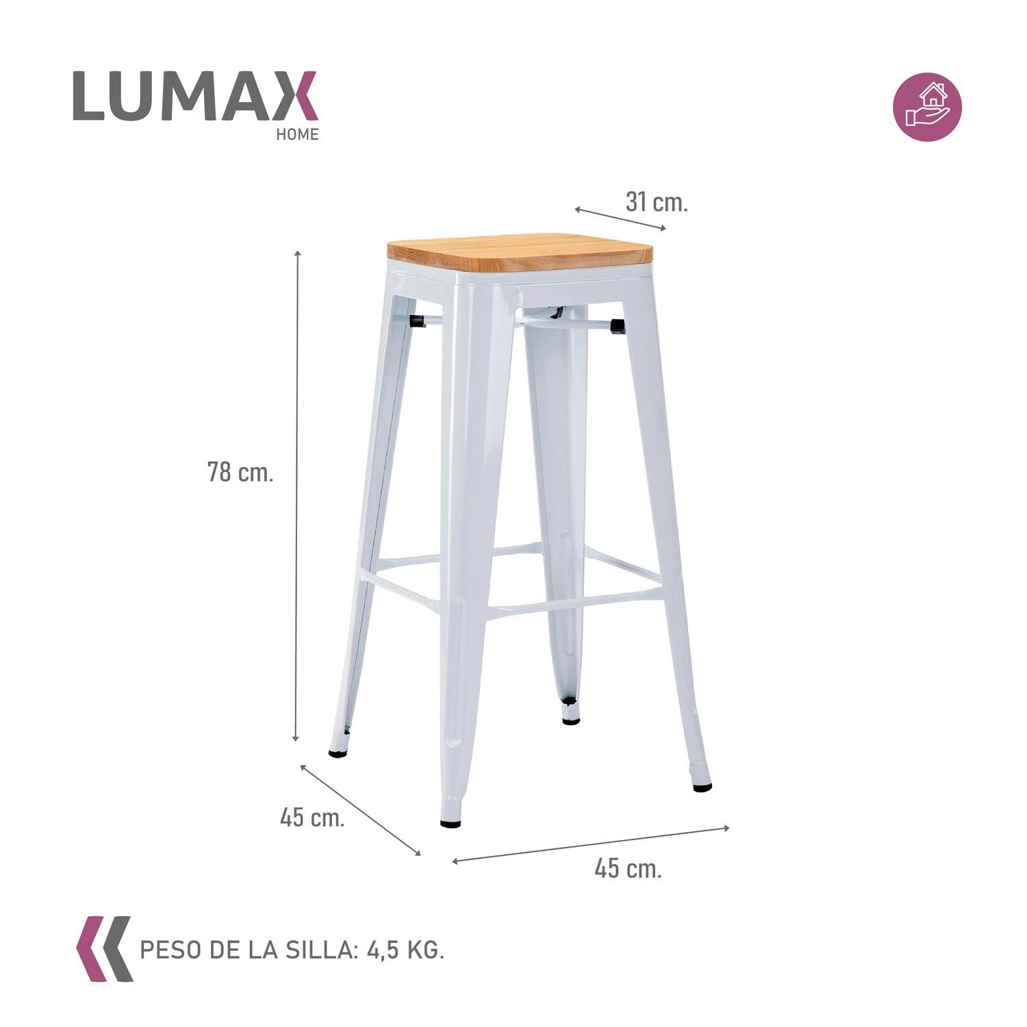 Piso Bar Piso de Bar Tolix Blanco con Madera-2