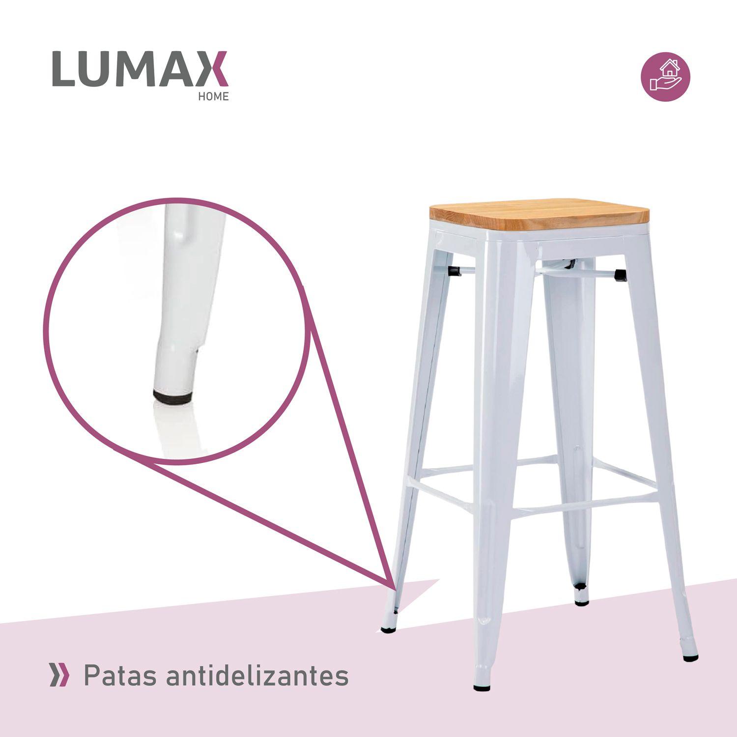 Piso Bar Piso de Bar Tolix Blanco con Madera-5
