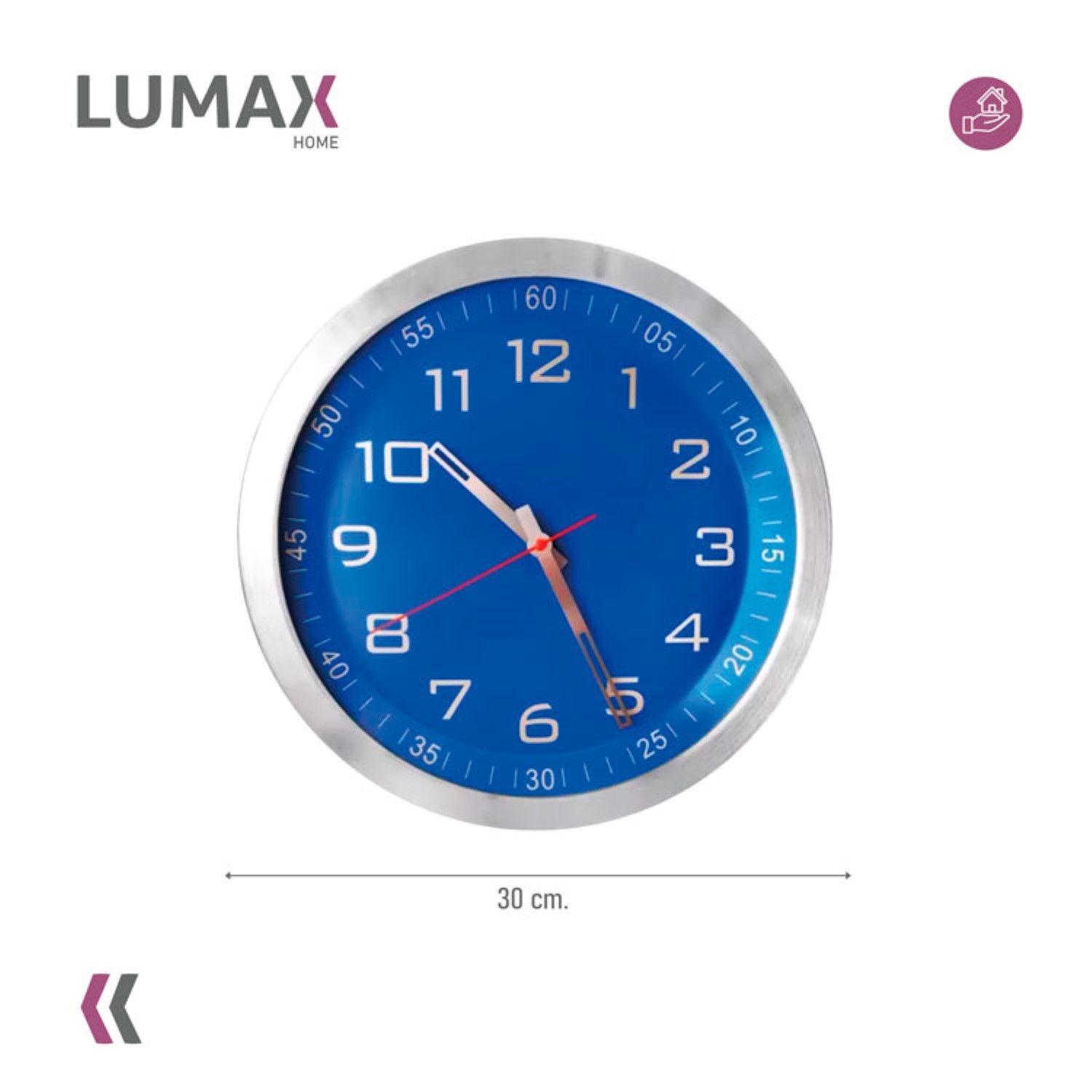 Reloj Analogico de Pared con Borde Cromado 30 cm-2