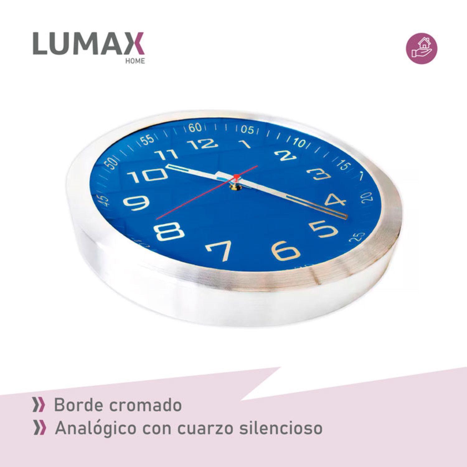 Reloj Analogico de Pared con Borde Cromado 30 cm-2
