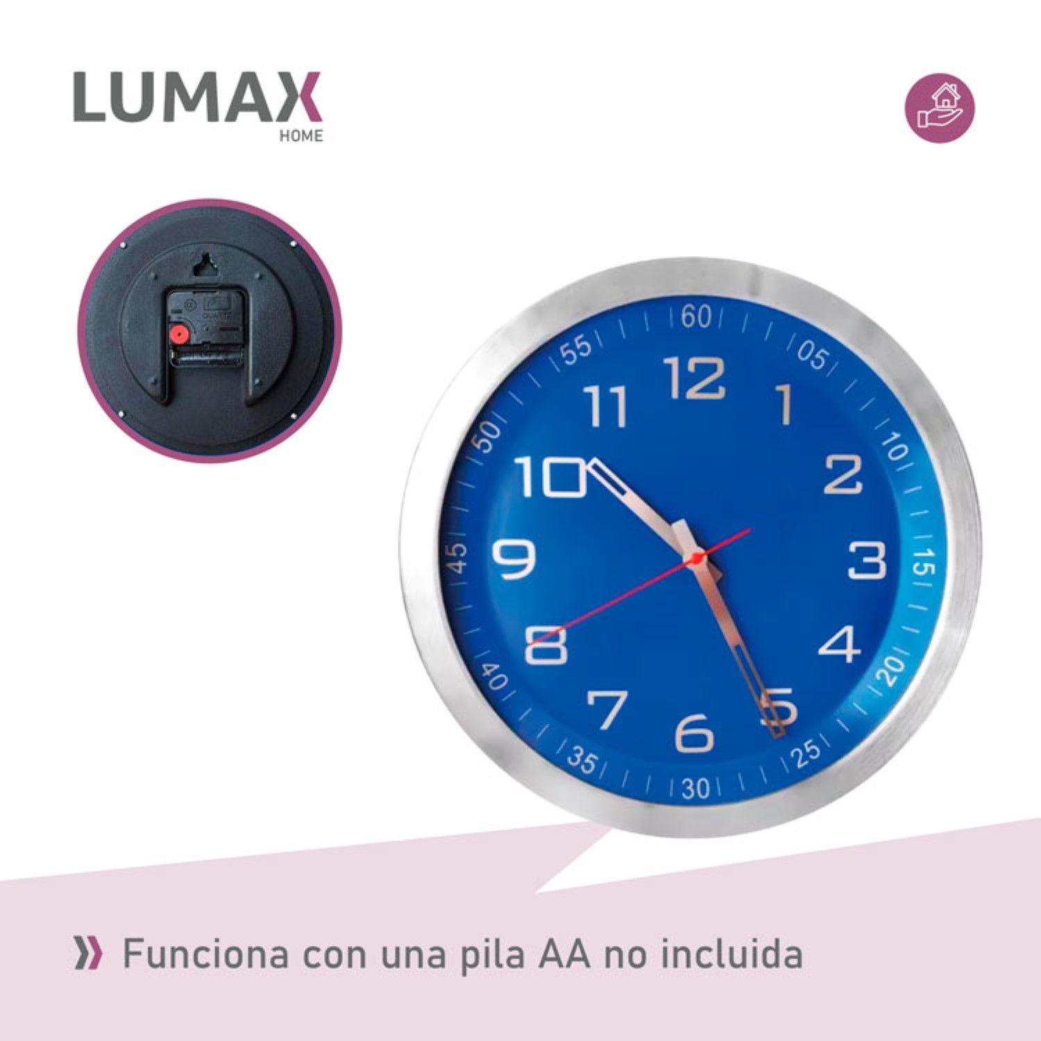 Reloj Analogico de Pared con Borde Cromado 30 cm-3