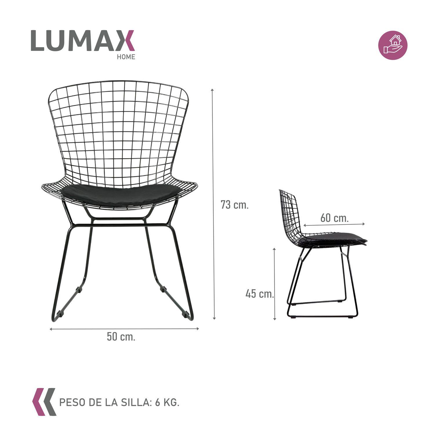 Silla de Comedor Living Alambre Cardy Negra-2