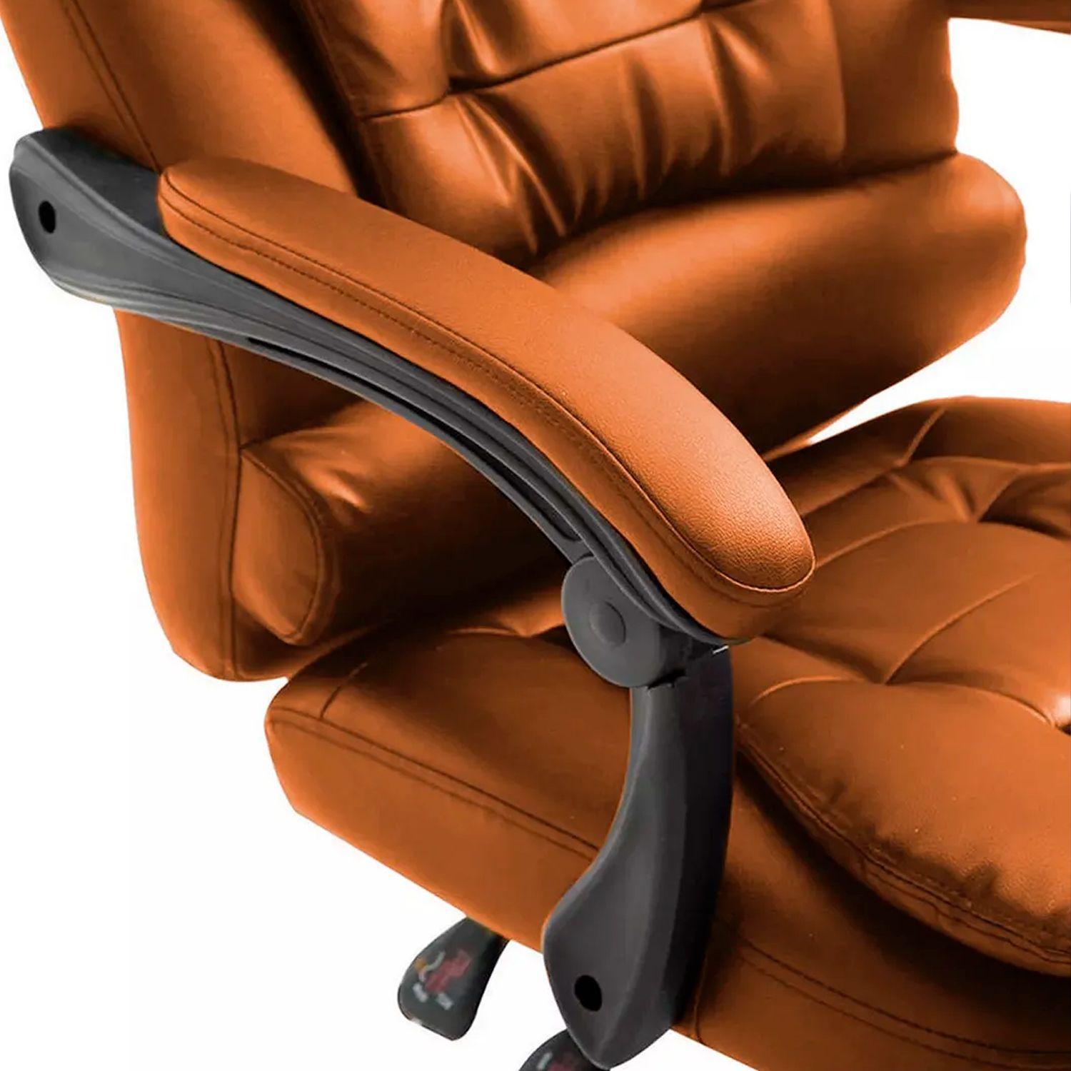 Silla de Escritorio Miles | Apoya Pies Ecocuero 7 Masajes cafe-4