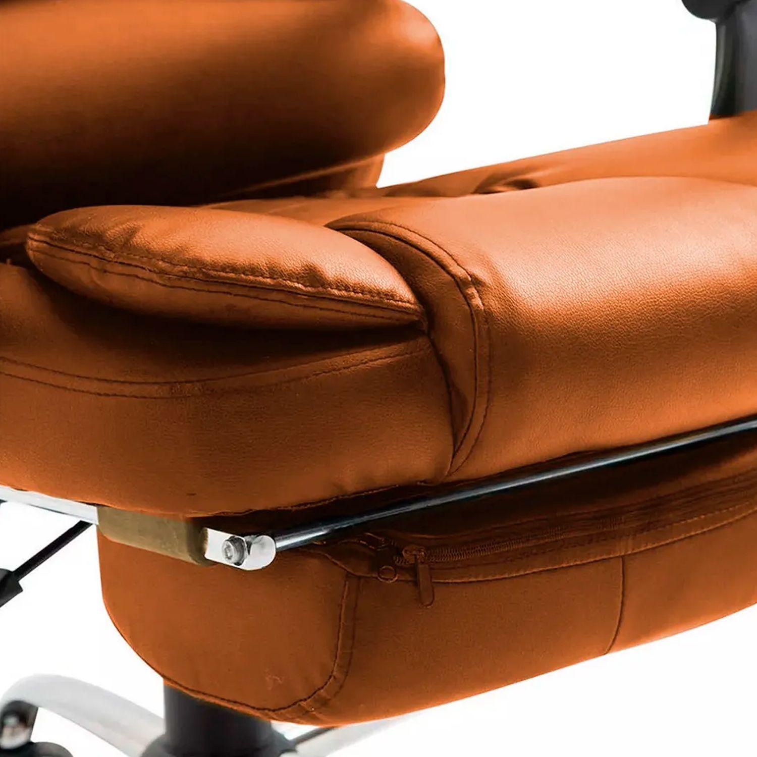 Silla de Escritorio Miles | Apoya Pies Ecocuero 7 Masajes cafe-5