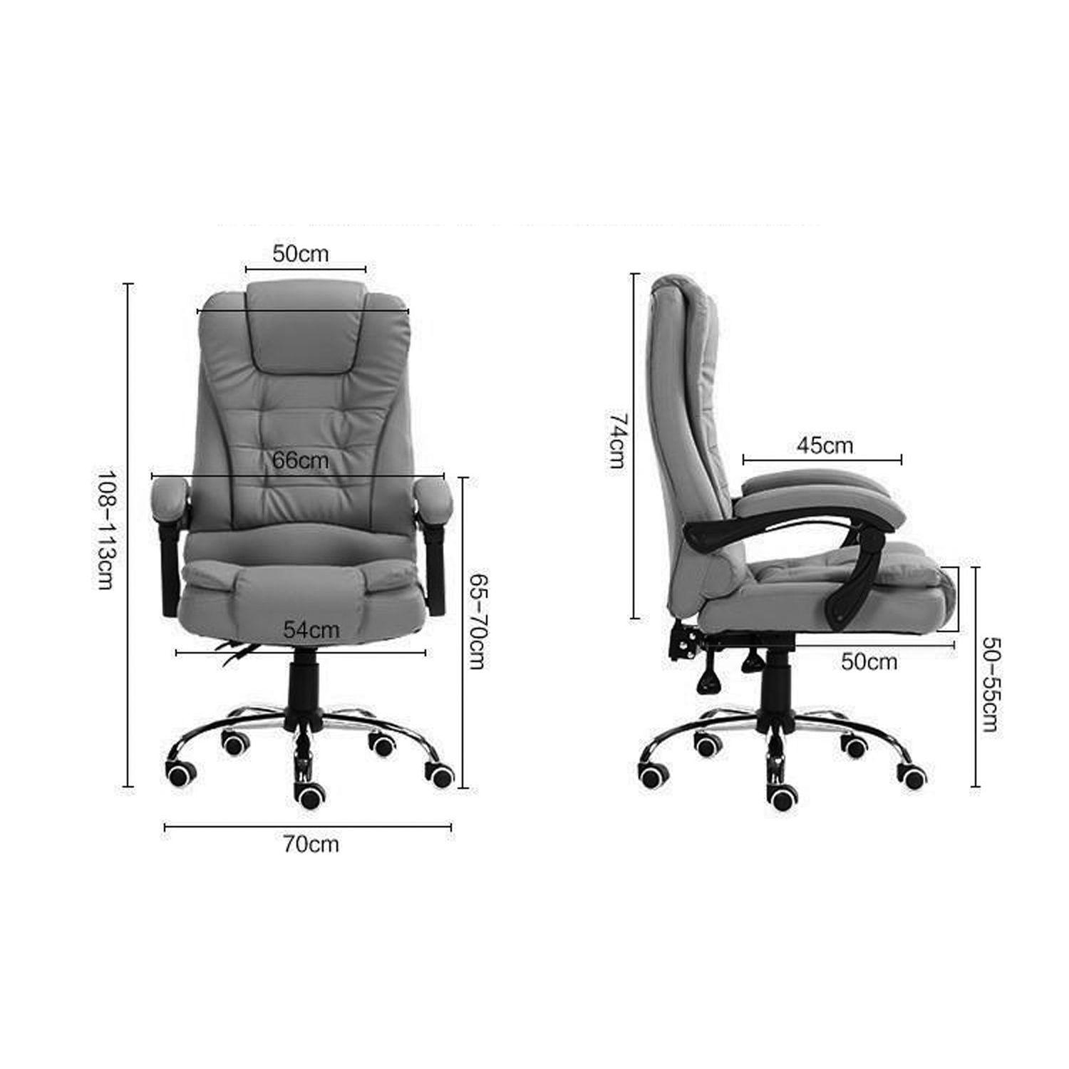 Silla de Escritorio Miles | Apoya Pies Ecocuero 7 Masajes cafe-6