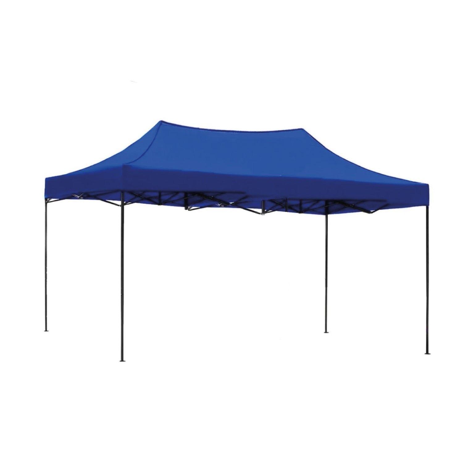 Toldo Plegable 4.5x3m Super Reforzado Con Lona Azul-0