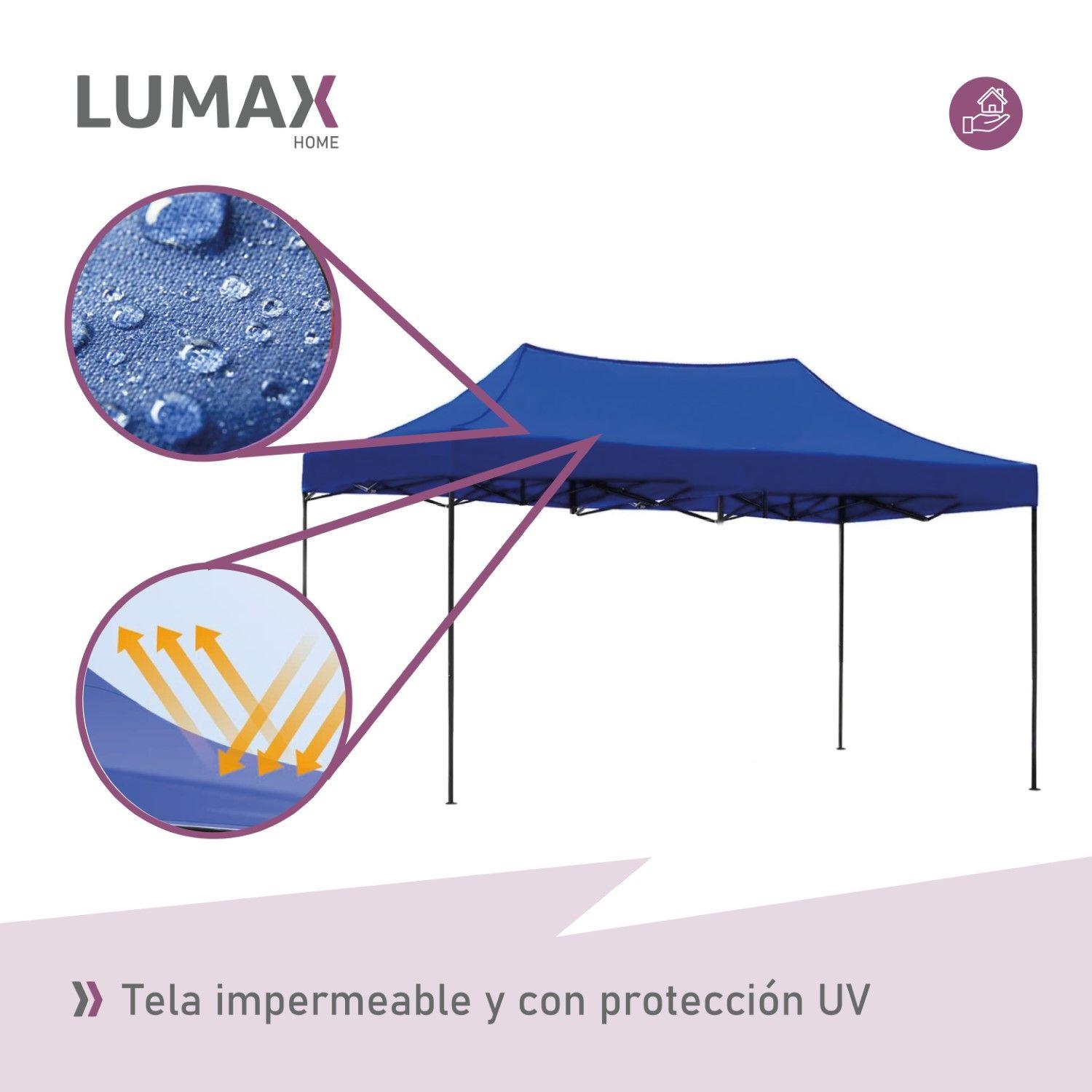 Toldo Plegable 4.5x3m Super Reforzado Con Lona Azul-5