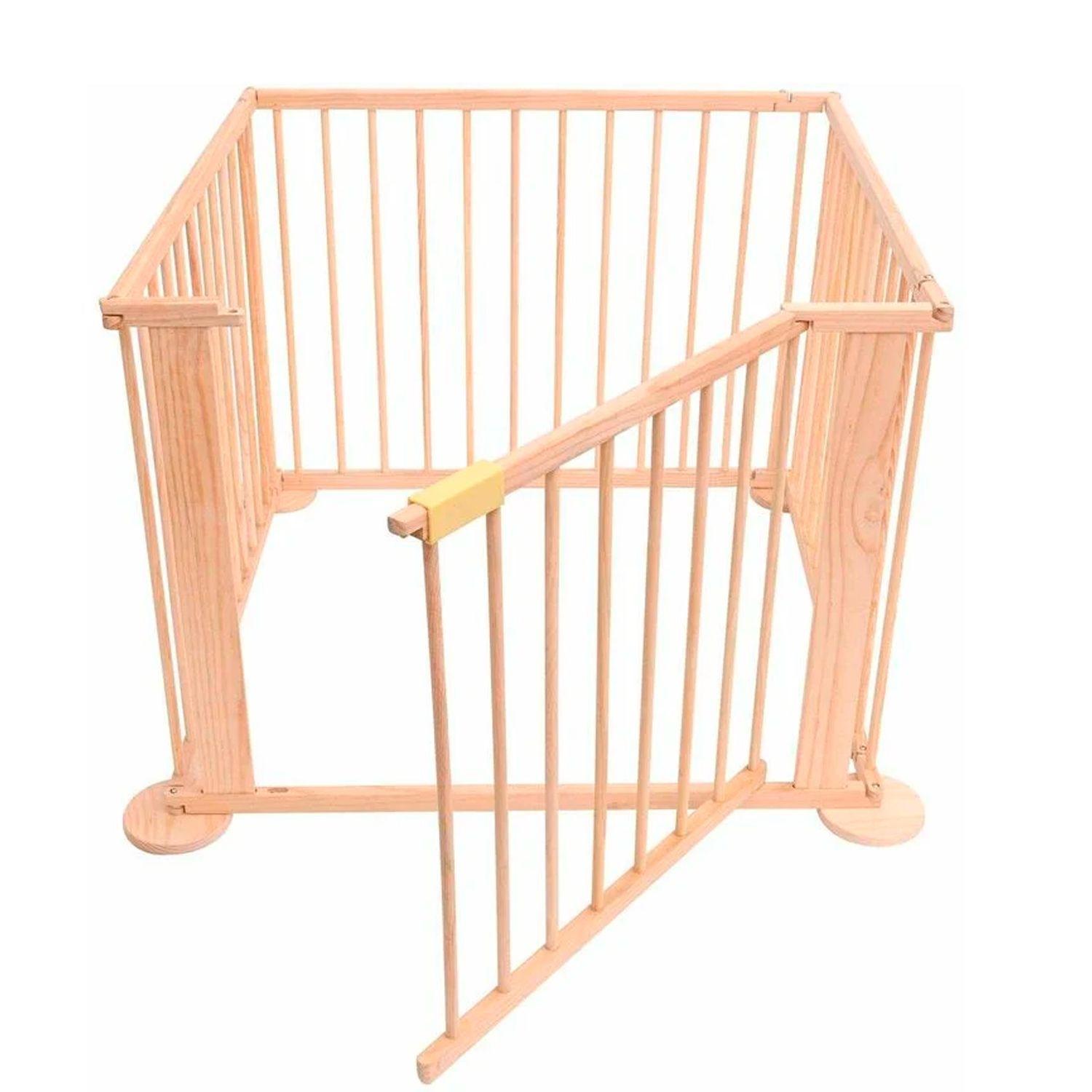 Corral De Madera Natural Para Bebes y Niños-0
