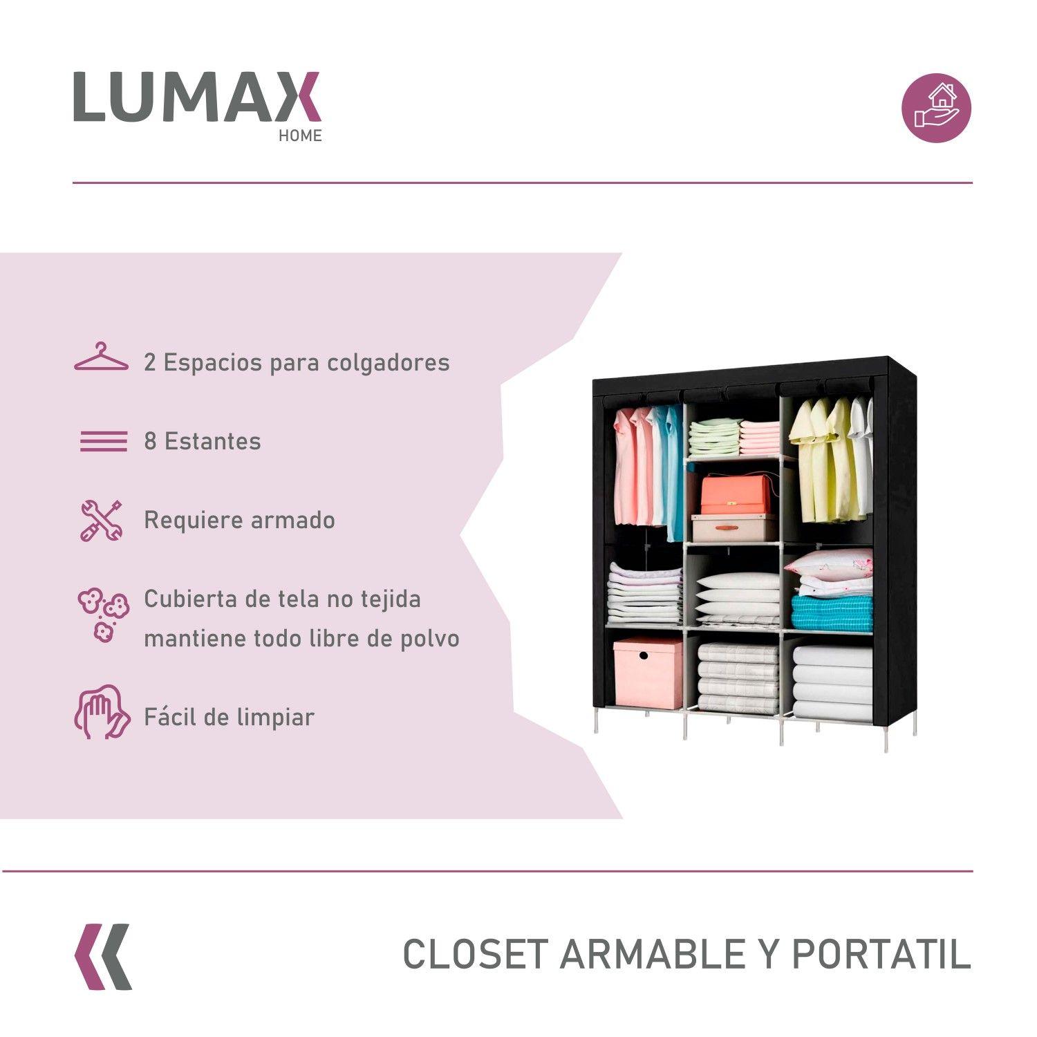 Closet Armable y Portatil de Tela 130x45x175 cm-1