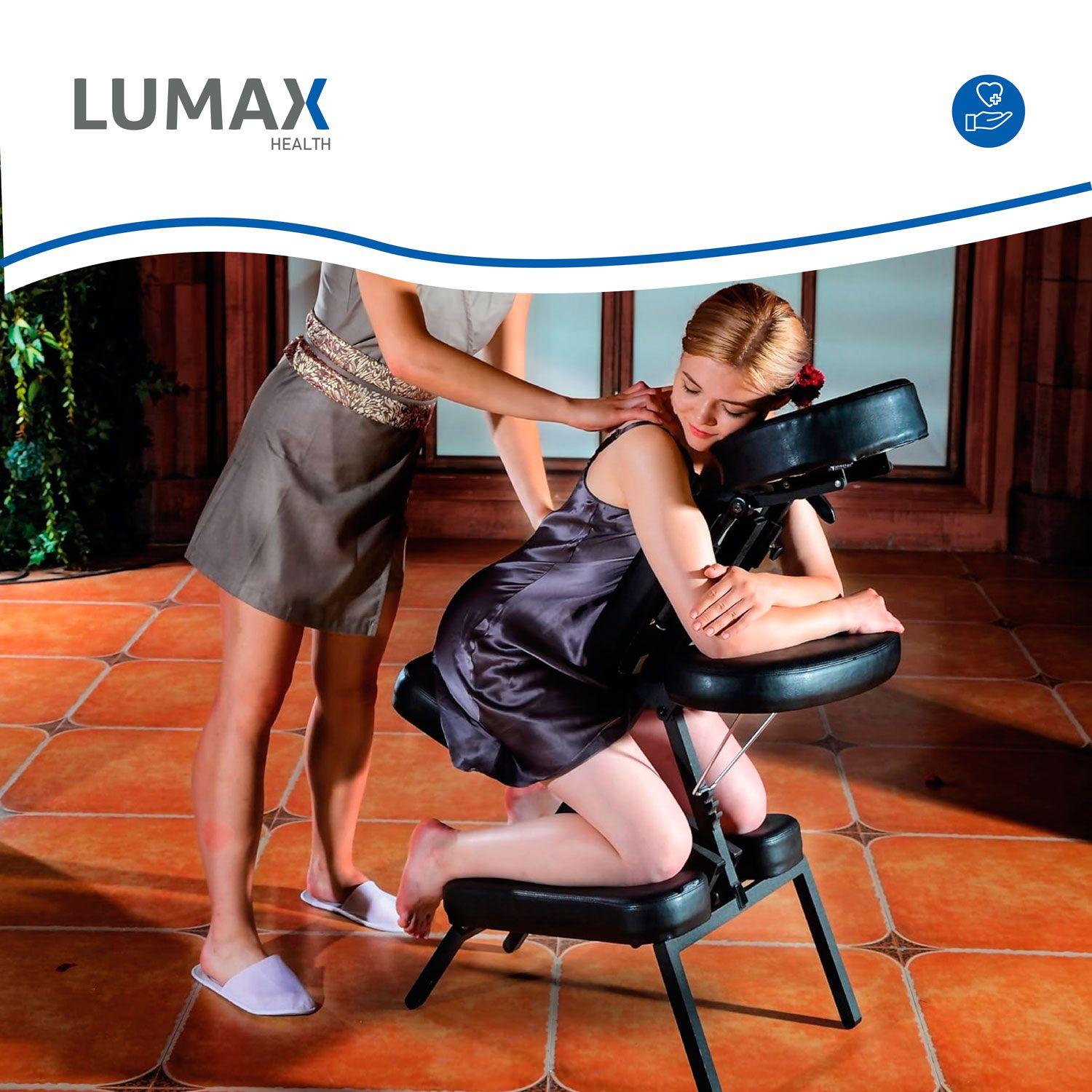 Silla Masaje Plegable Lumax Con Bolso Negro-3