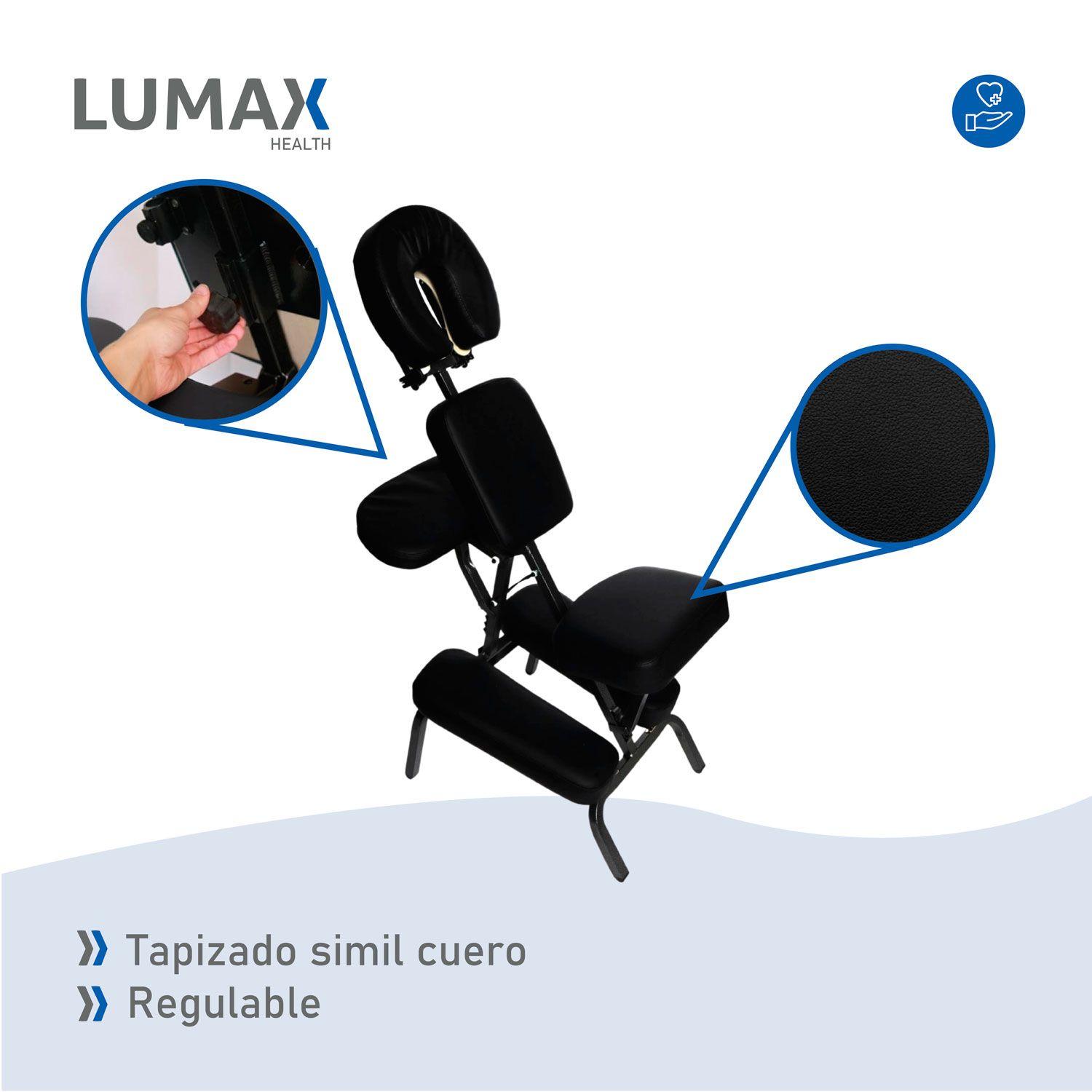Silla Masaje Plegable Lumax Con Bolso Negro-5