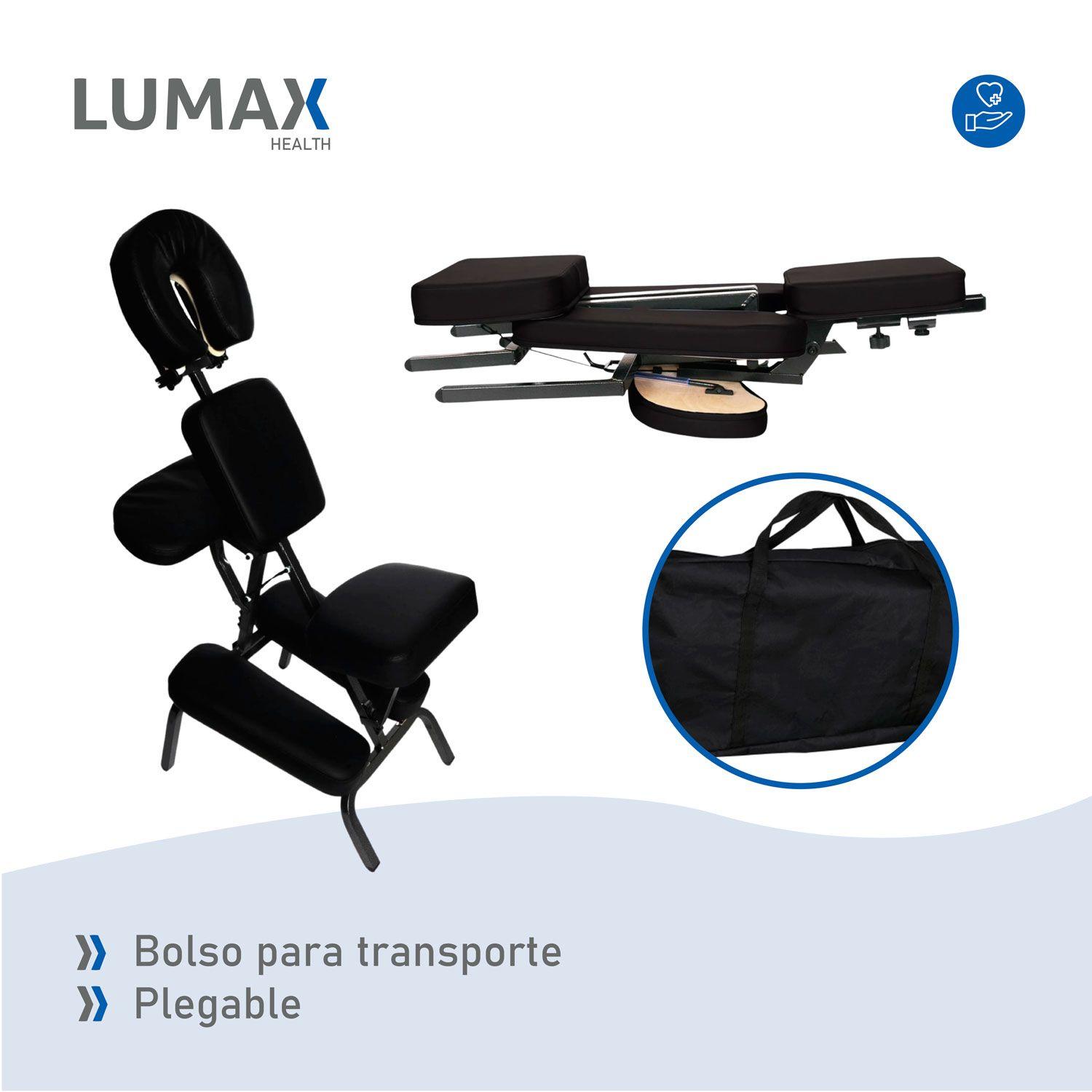 Silla Masaje Plegable Lumax Con Bolso Negro-6