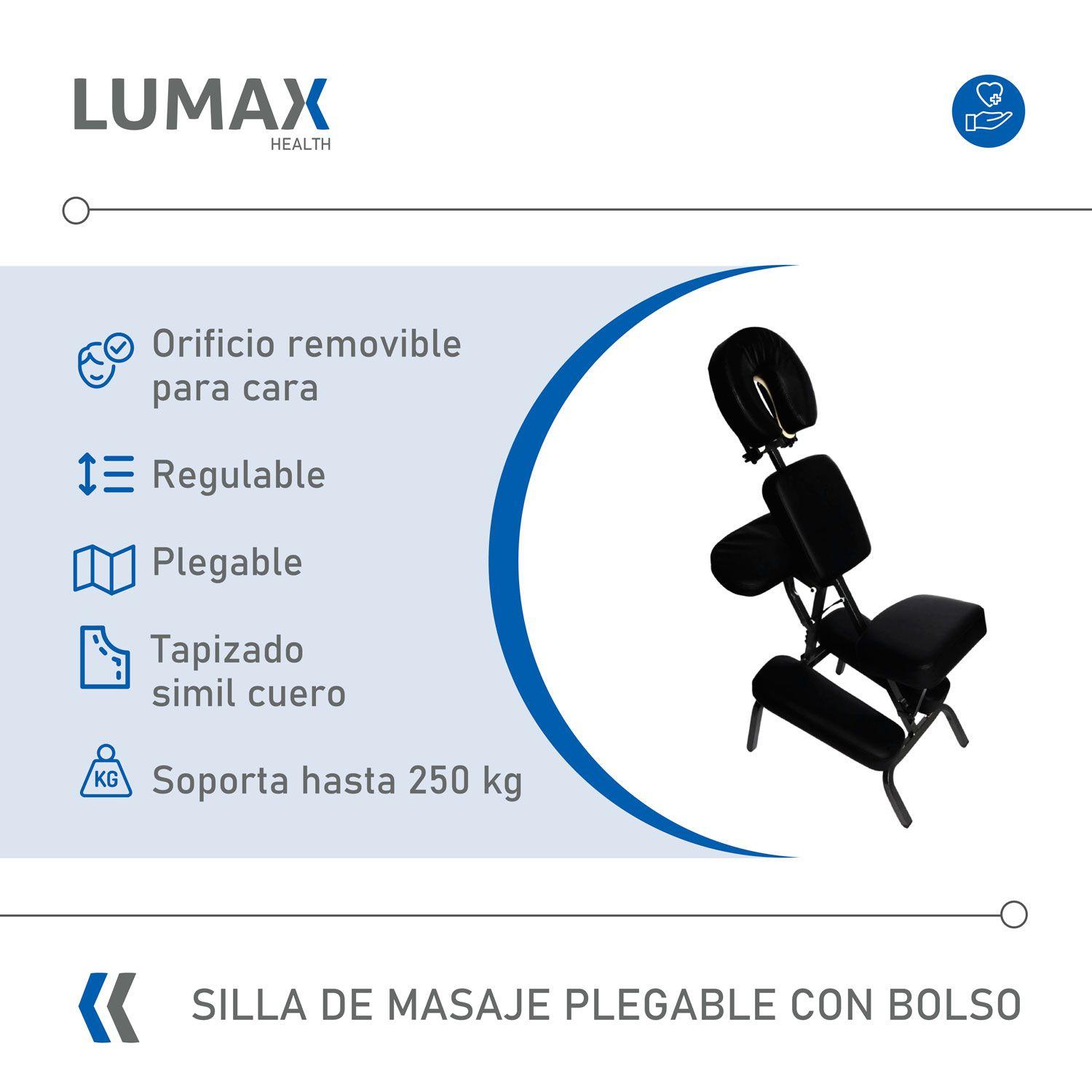 Silla Masaje Plegable Lumax Con Bolso Negro-4