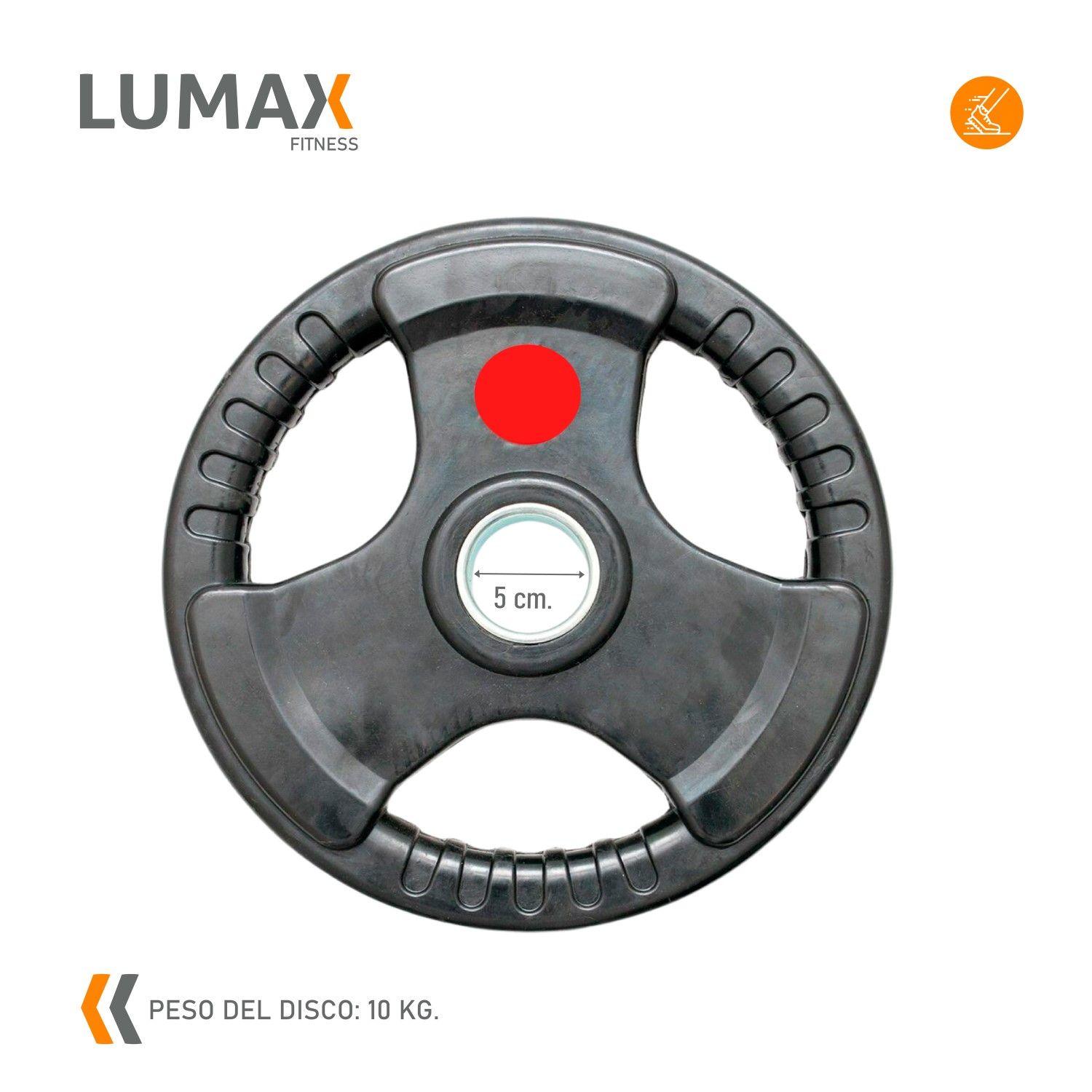 Disco Olimpico 10 Kg con asas recubierto en goma-2
