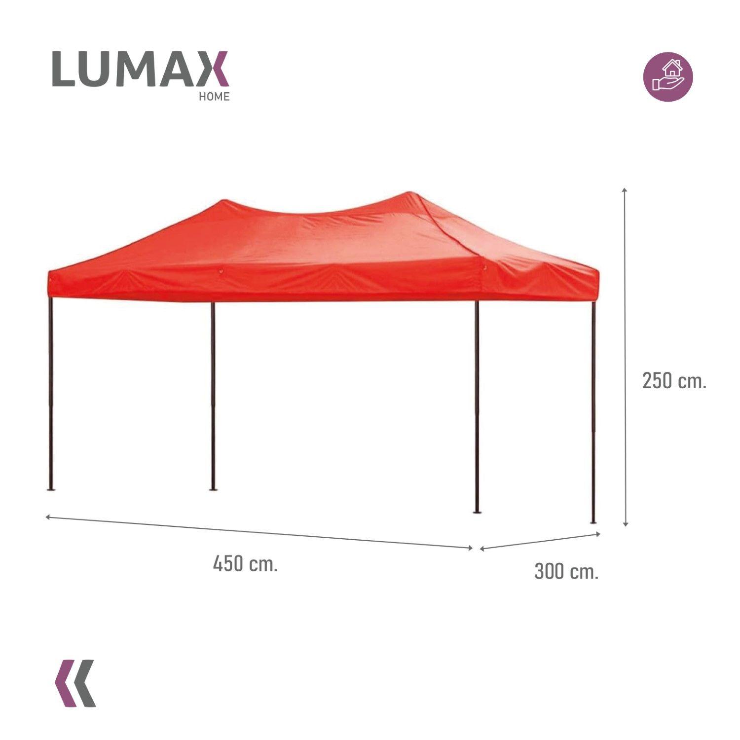 Toldo Plegable 4.5x3m Super Reforzado Con Lona Roja-2