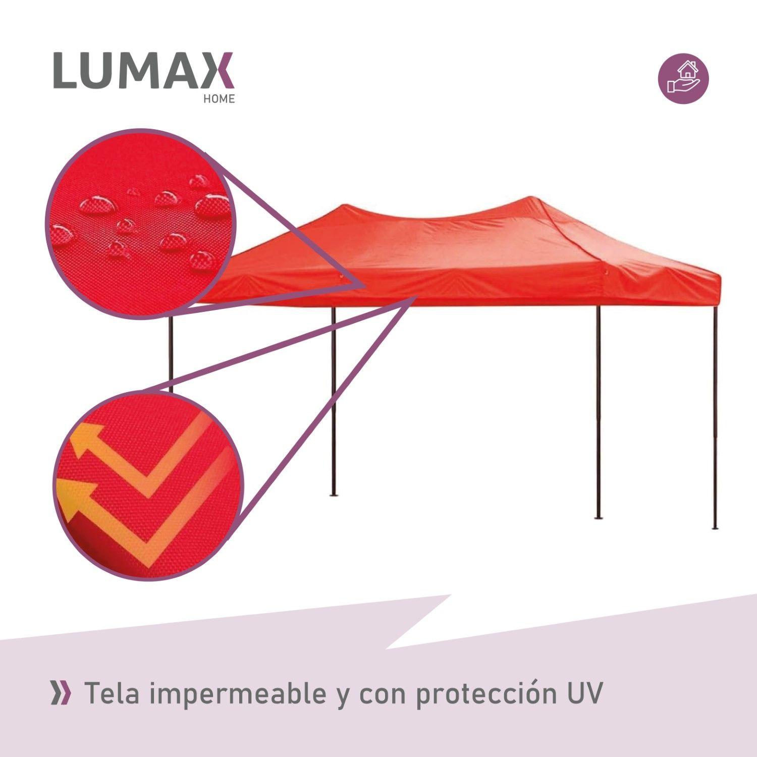 Toldo Plegable 4.5x3m Super Reforzado Con Lona Roja-5